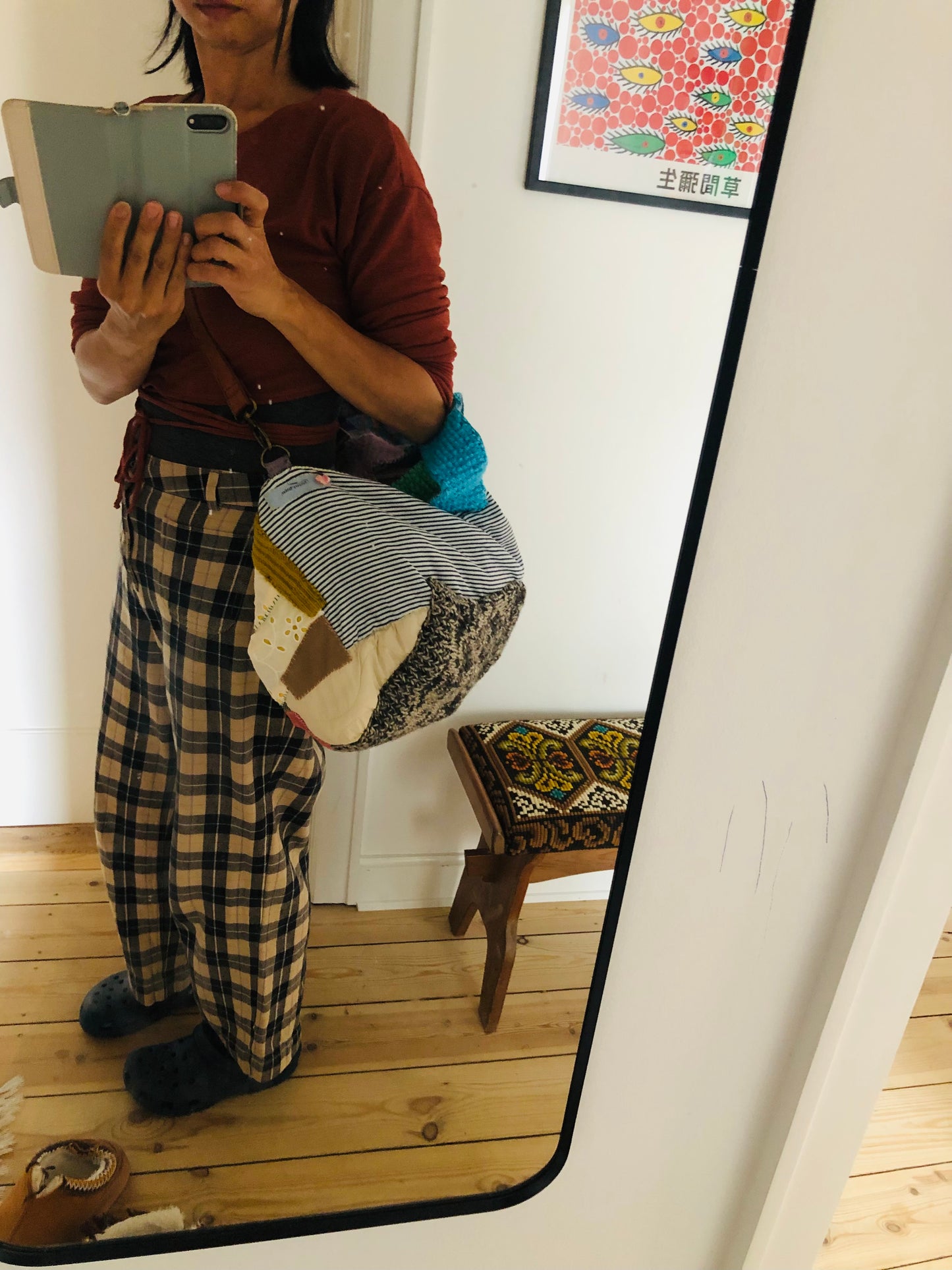 Bag Hand-sewn Fabric Tote Bag Slow Fashion Handmade 2277