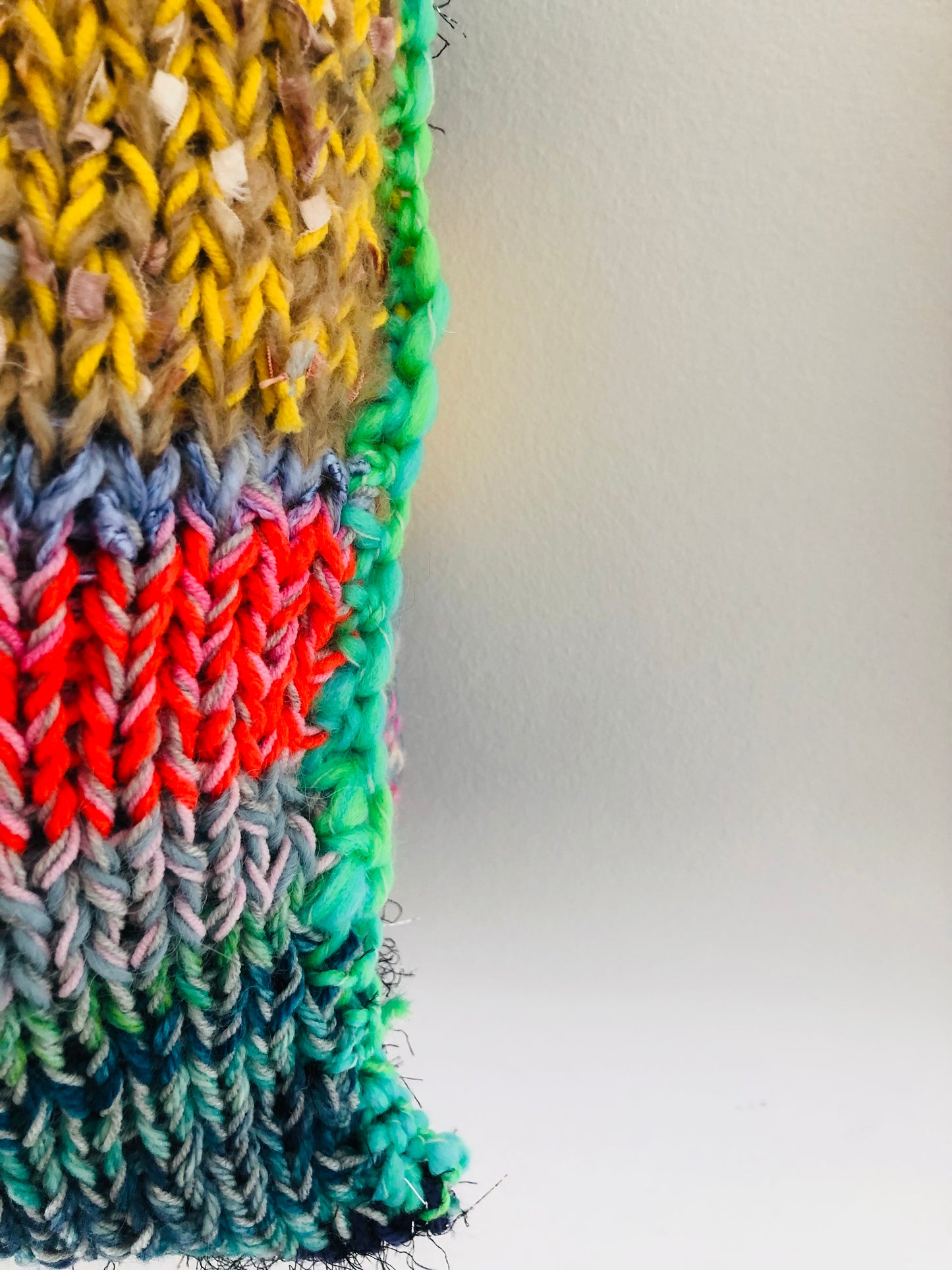 Bag 手縫いのバッグ　毛糸　トートバッグ　スローファッション　ハンドメイド　2294