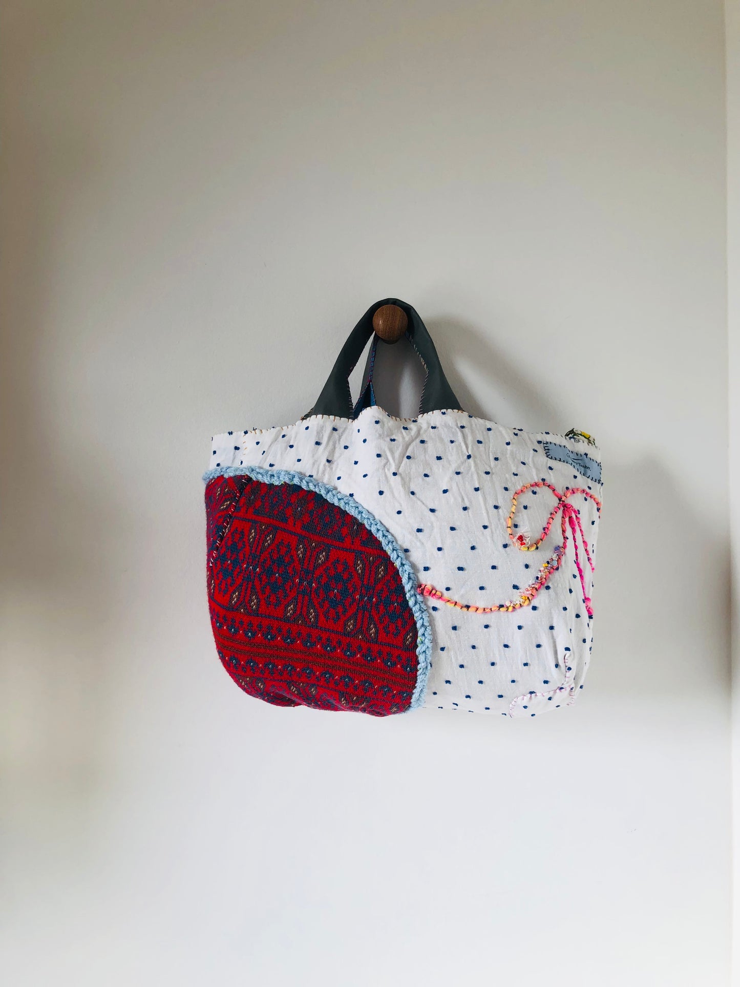 Bag Hand-sewn Fabric Tote Bag Slow Fashion Handmade 2297