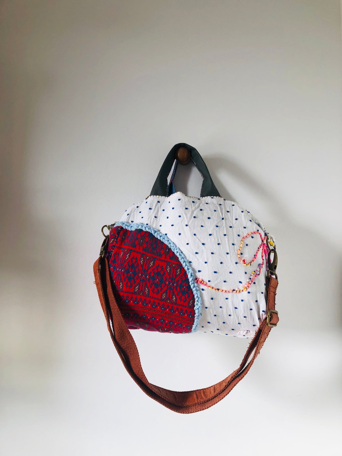 Bag Hand-sewn Fabric Tote Bag Slow Fashion Handmade 2297