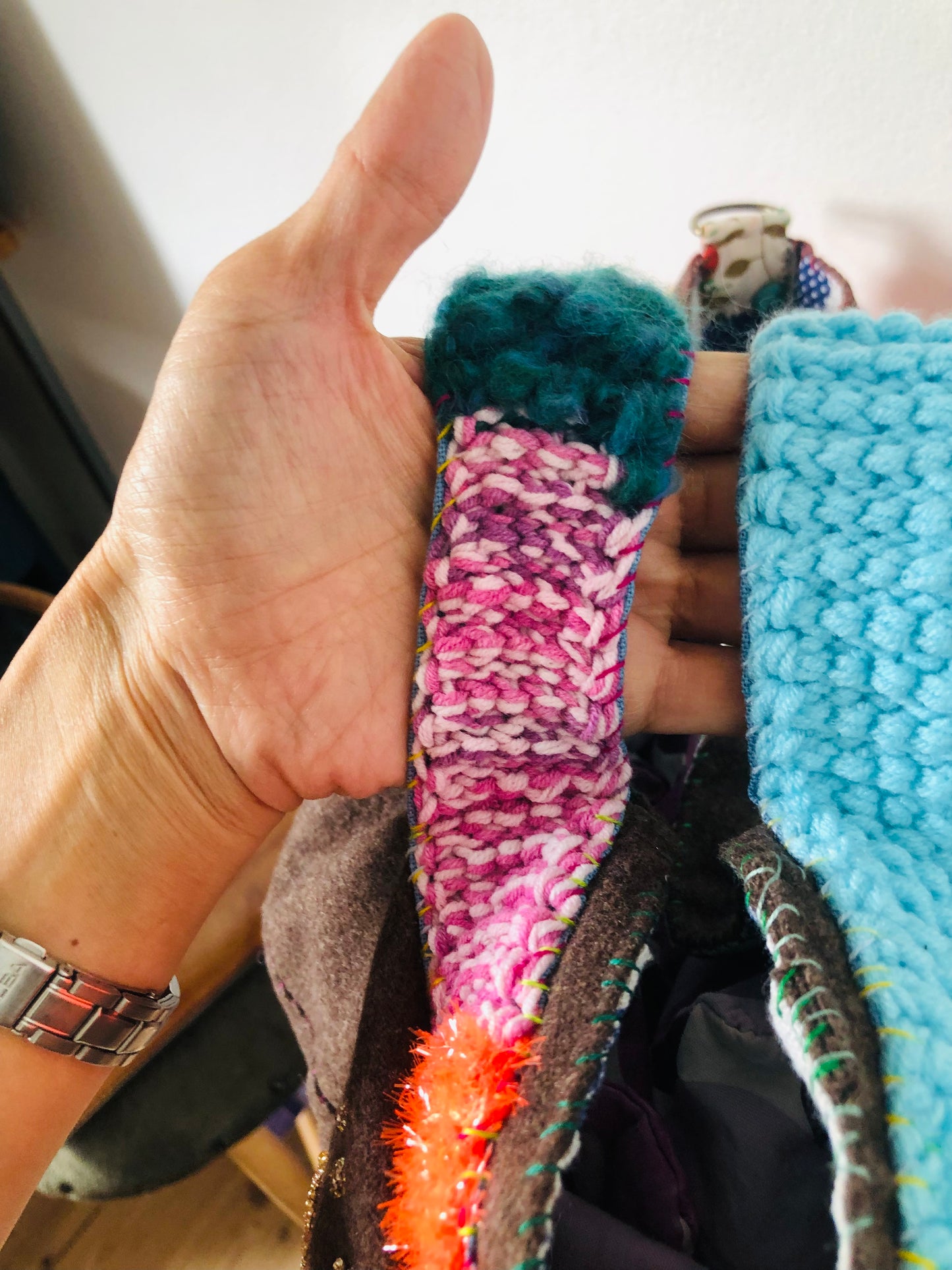 Bag 手縫いのバッグ　布製　トートバッグ　スローファッション　ハンドメイド　2296