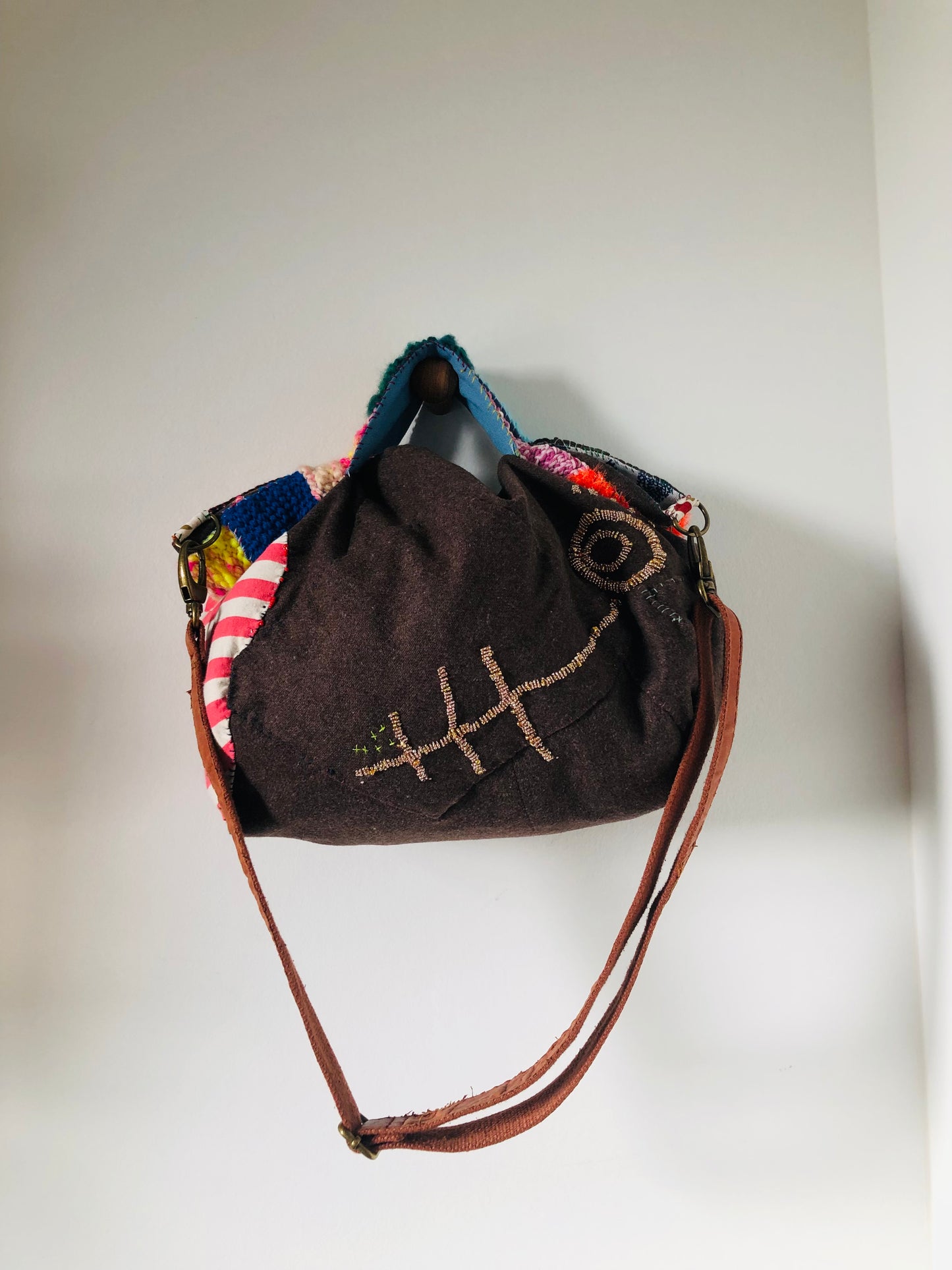 Bag 手縫いのバッグ　布製　トートバッグ　スローファッション　ハンドメイド　2296