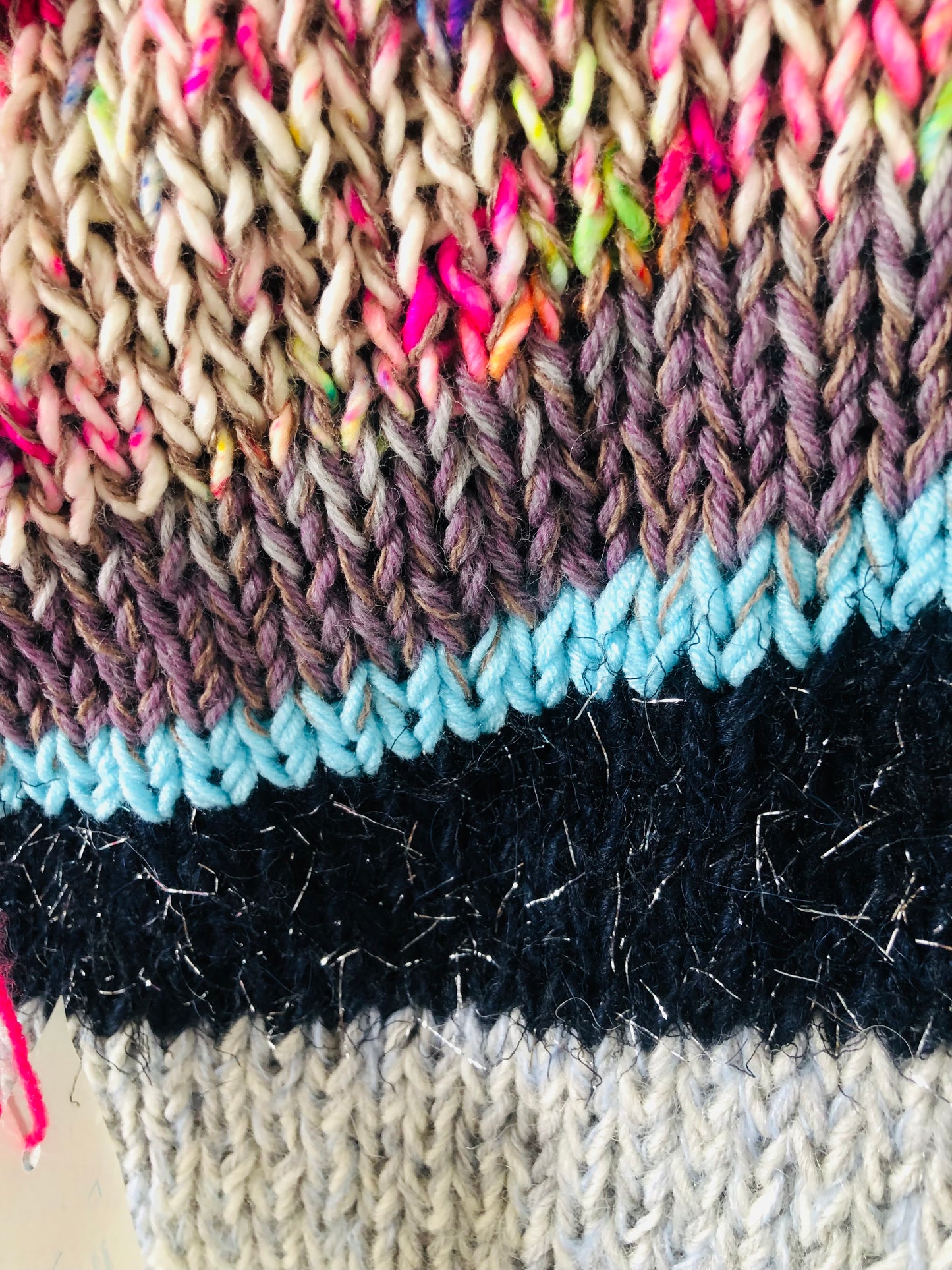 Hand-knitted sweater, slow fashion, fancy yarn, oneofakind, vest, poncho, 2301