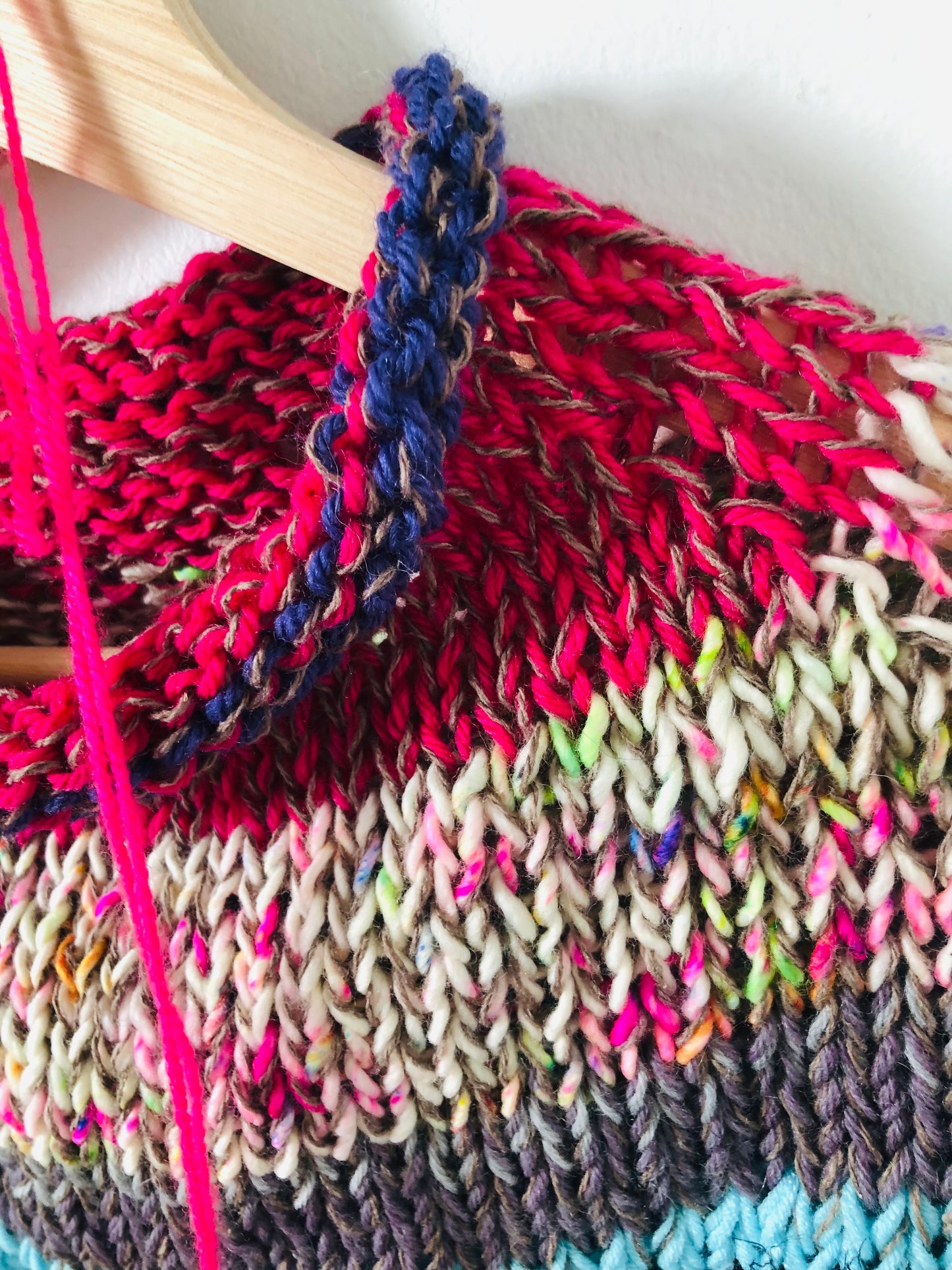 Hand-knitted sweater, slow fashion, fancy yarn, oneofakind, vest, poncho, 2301