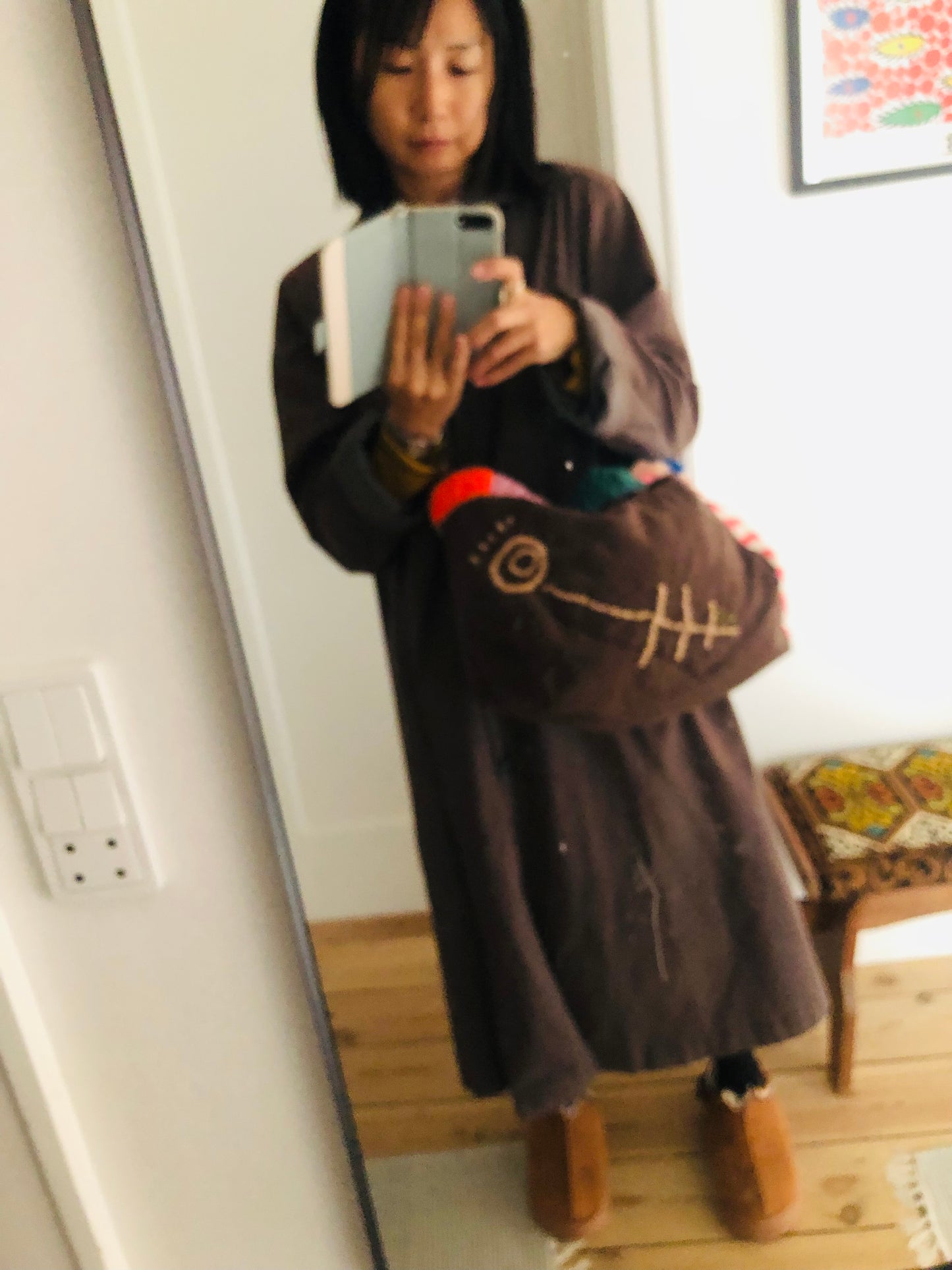 Bag 手縫いのバッグ　布製　トートバッグ　スローファッション　ハンドメイド　2296