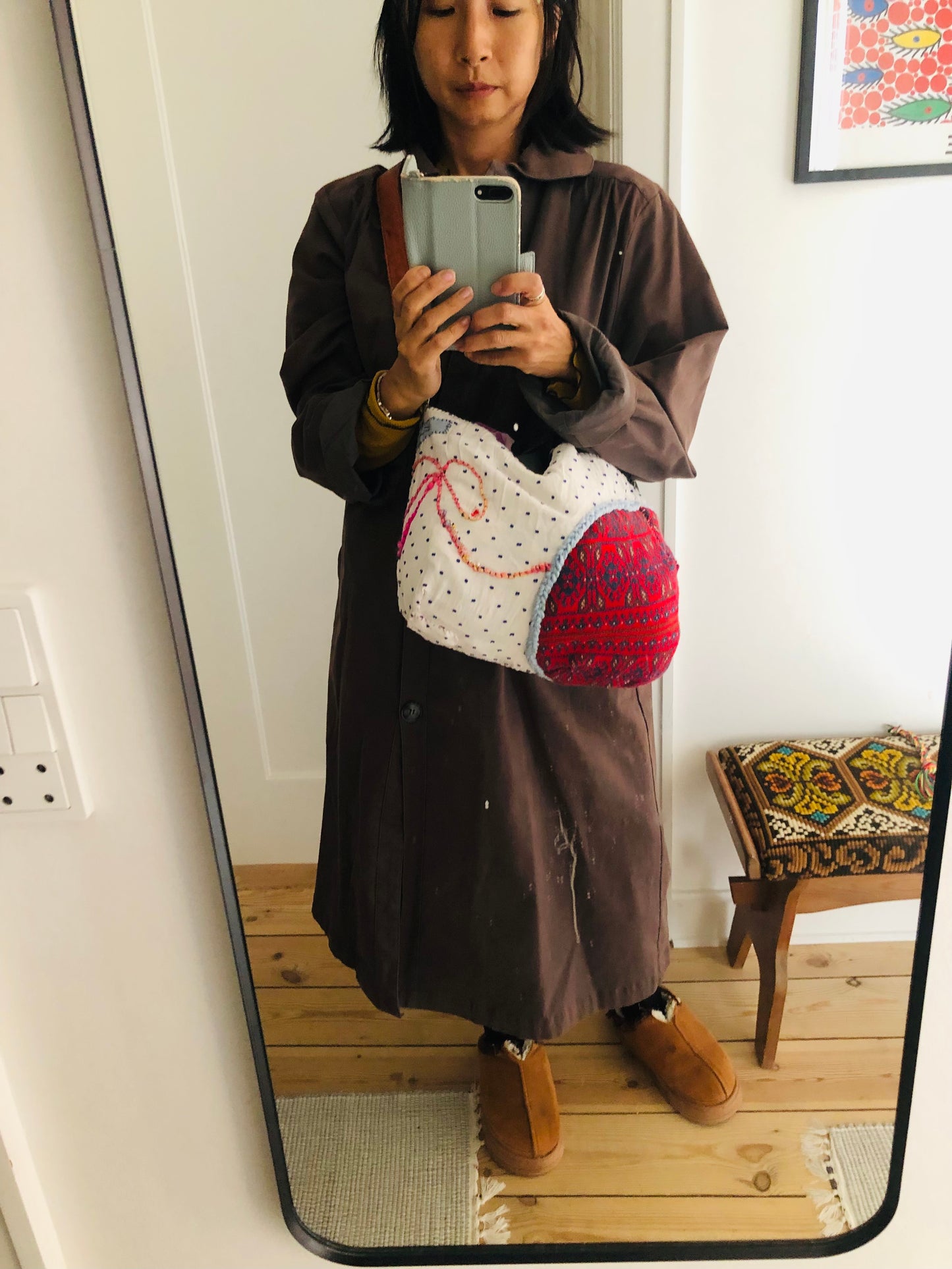 Bag Hand-sewn Fabric Tote Bag Slow Fashion Handmade 2297