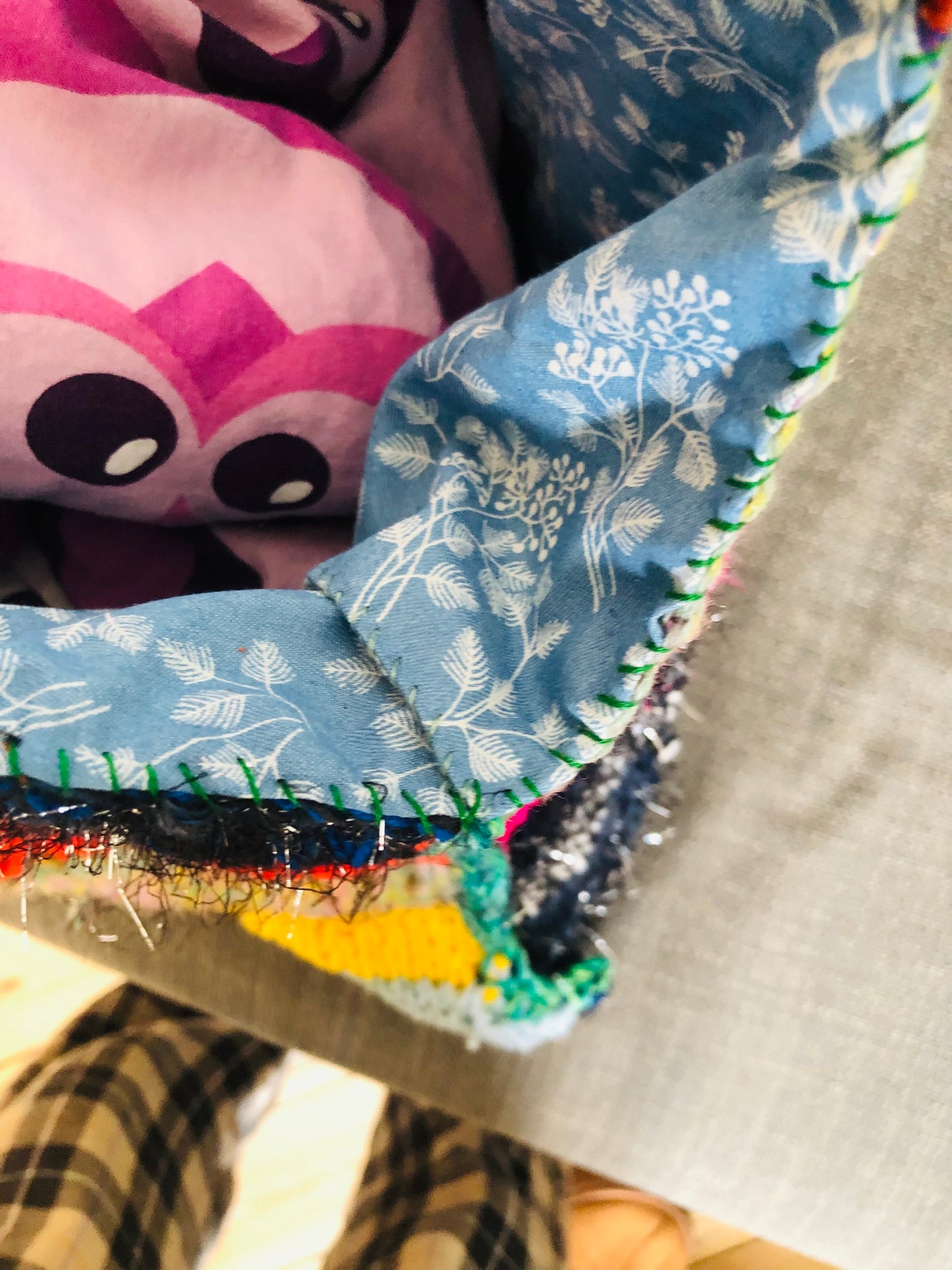 Bag 手縫いのバッグ　毛糸　トートバッグ　スローファッション　ハンドメイド　2302