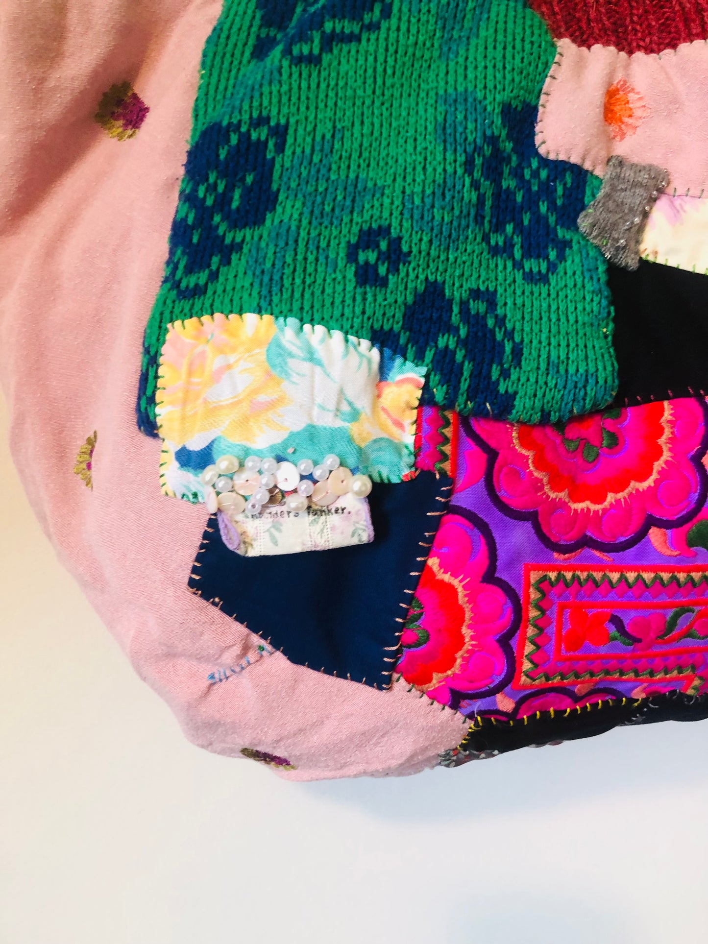 Bag Hand-sewn Fabric Tote Bag Slow Fashion Handmade 2312