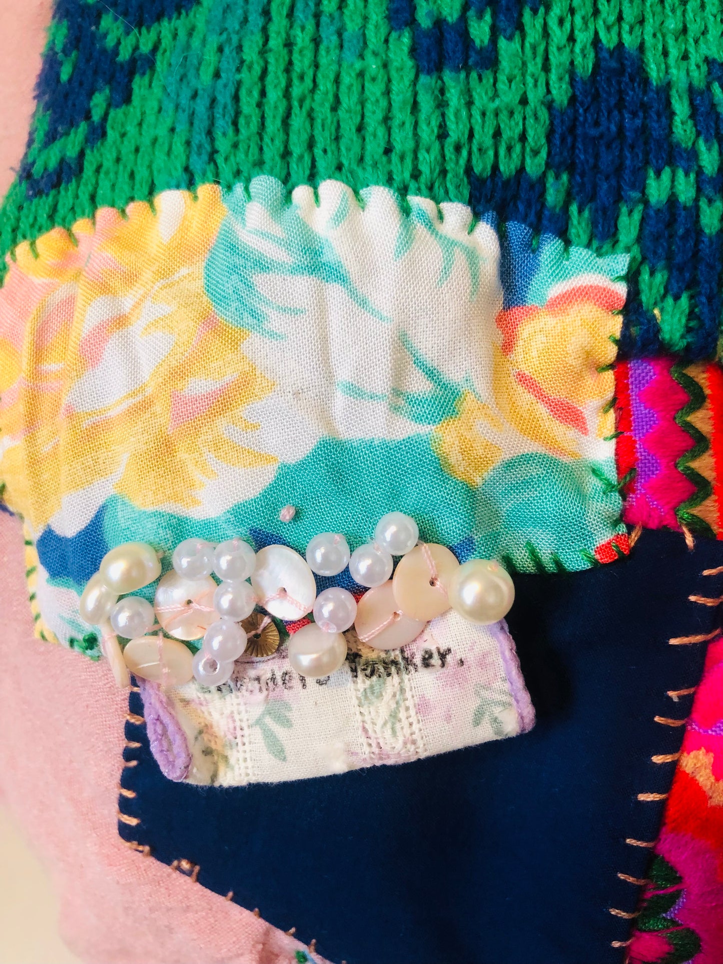 Bag Hand-sewn Fabric Tote Bag Slow Fashion Handmade 2312