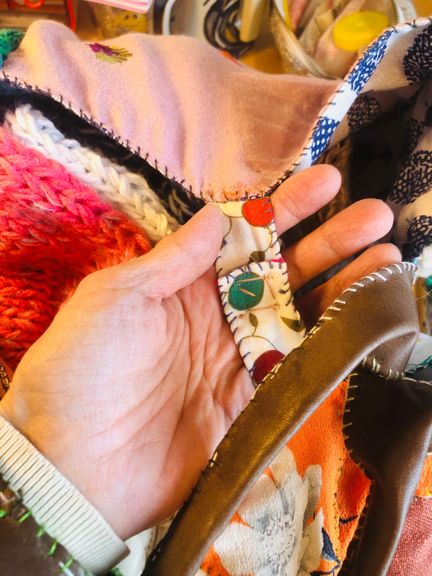 Bag Hand-sewn Fabric Tote Bag Slow Fashion Handmade 2312