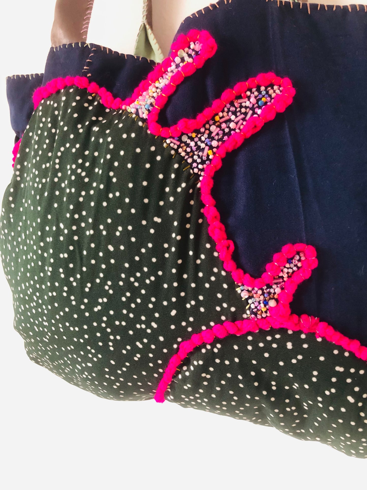 Bag Hand-sewn Fabric Tote Bag Slow Fashion Handmade 2298