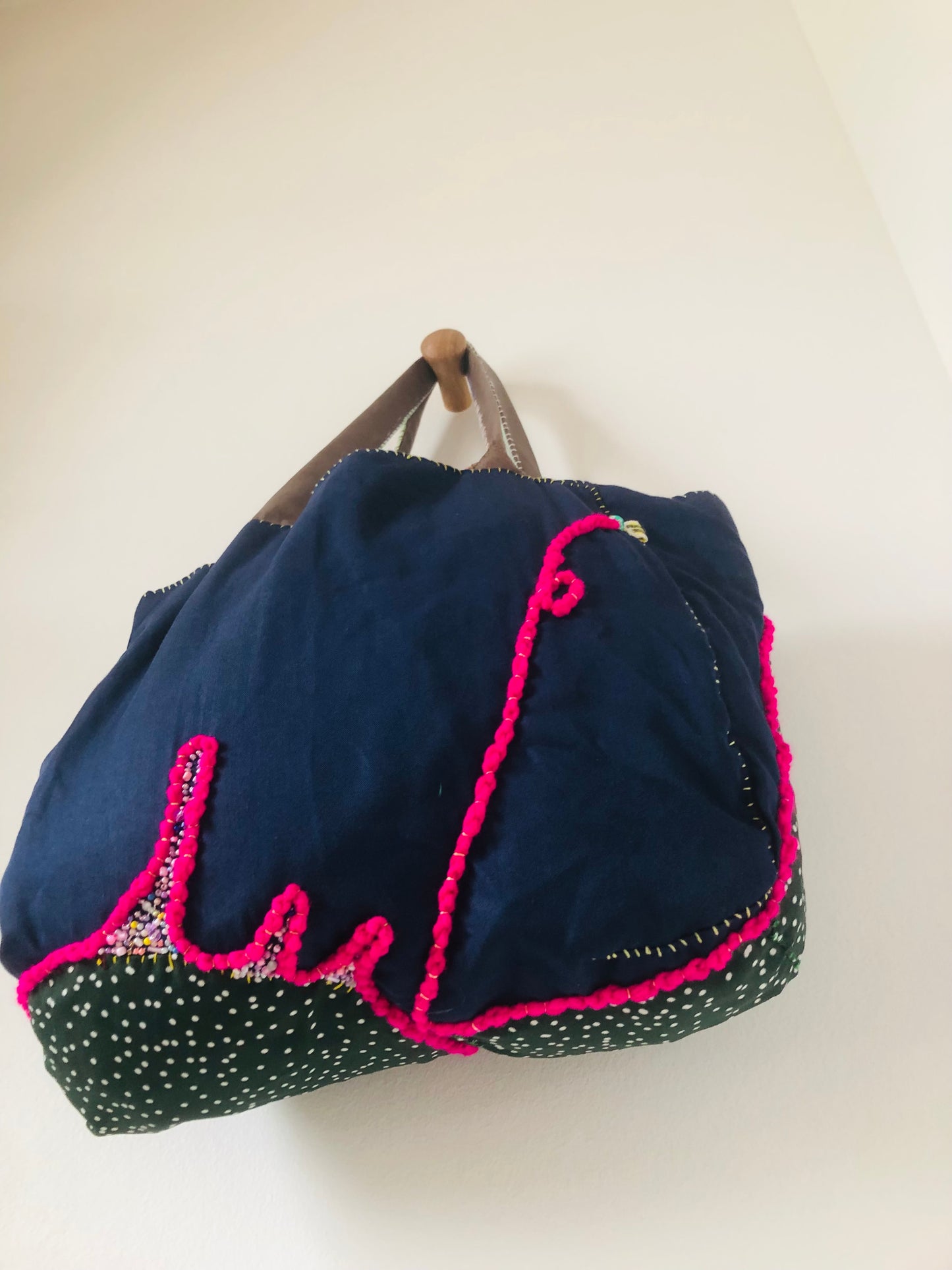 Bag Hand-sewn Fabric Tote Bag Slow Fashion Handmade 2298