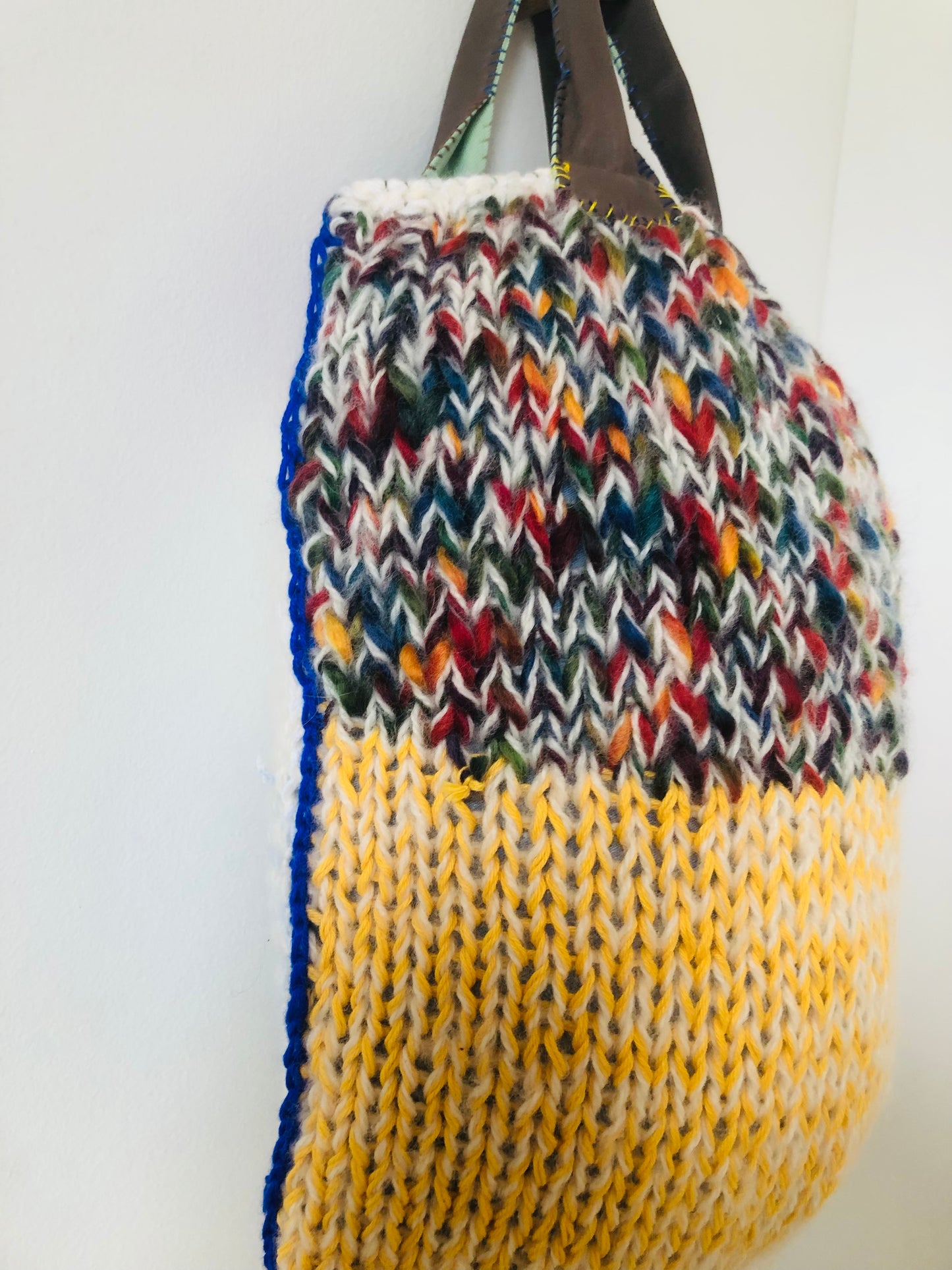 Bag Hand-sewn Yarn Tote Bag Slow Fashion Handmade 2311