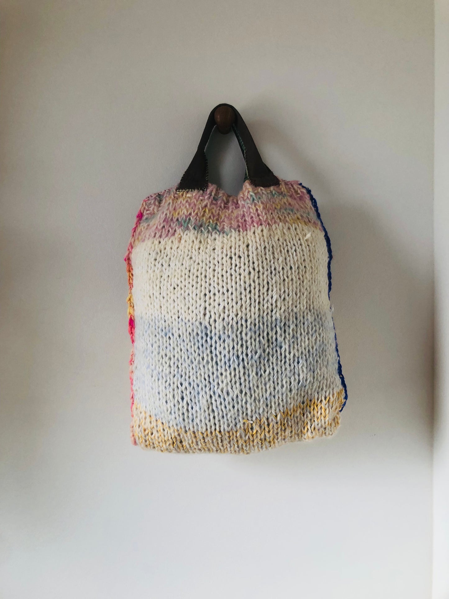 Bag Hand-sewn Yarn Tote Bag Slow Fashion Handmade 2311
