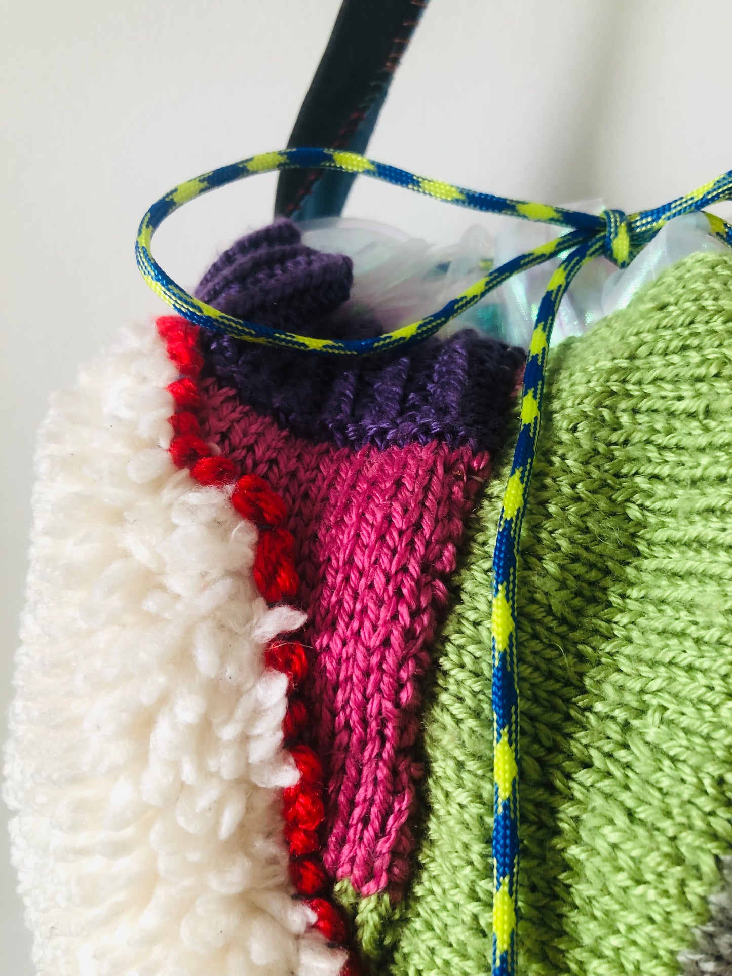 Hand-sewn fabric drawstring bag, slow fashion, handmade, 2309