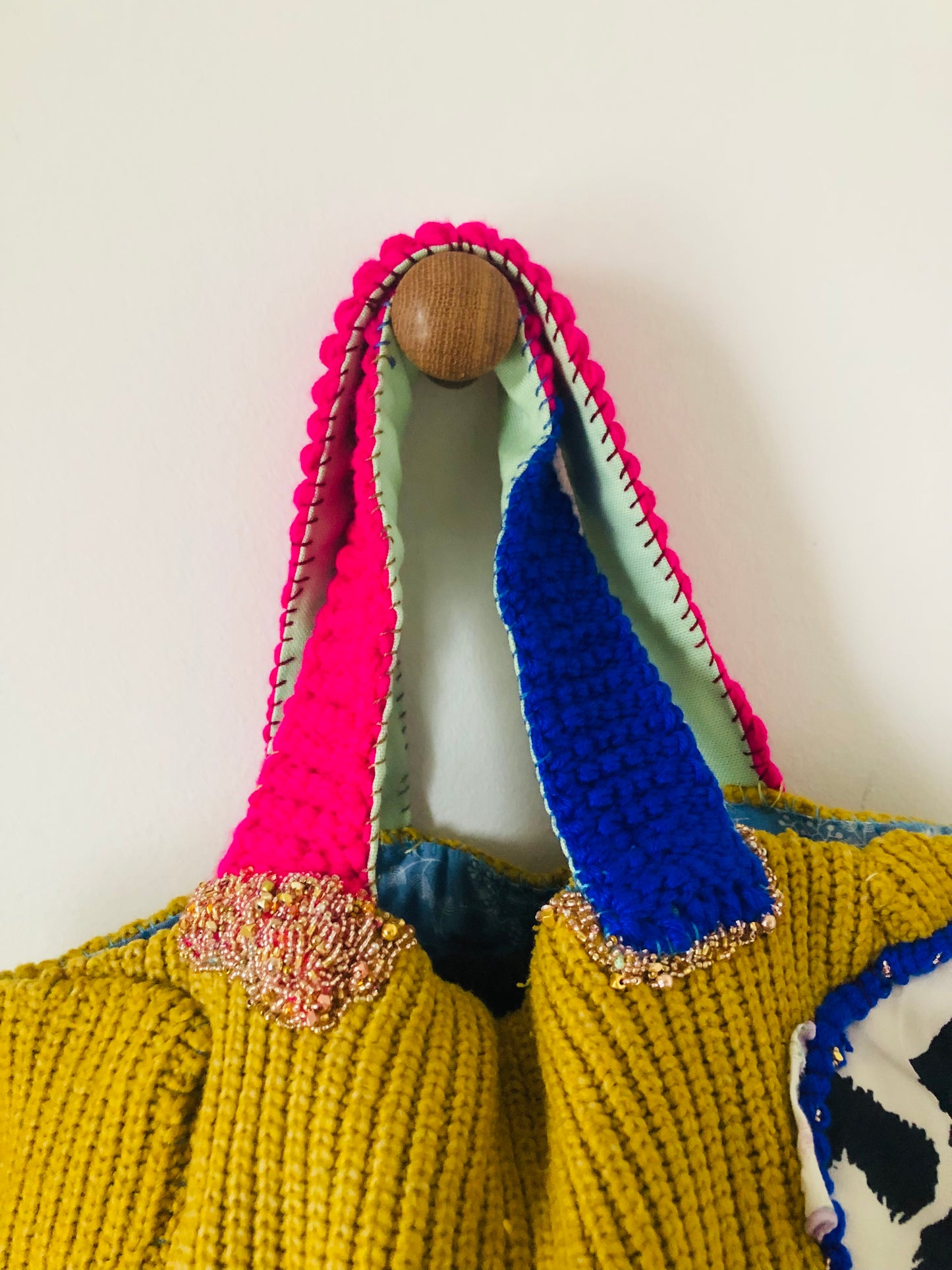 Bag Hand-sewn Fabric Tote Bag Slow Fashion Handmade 2315