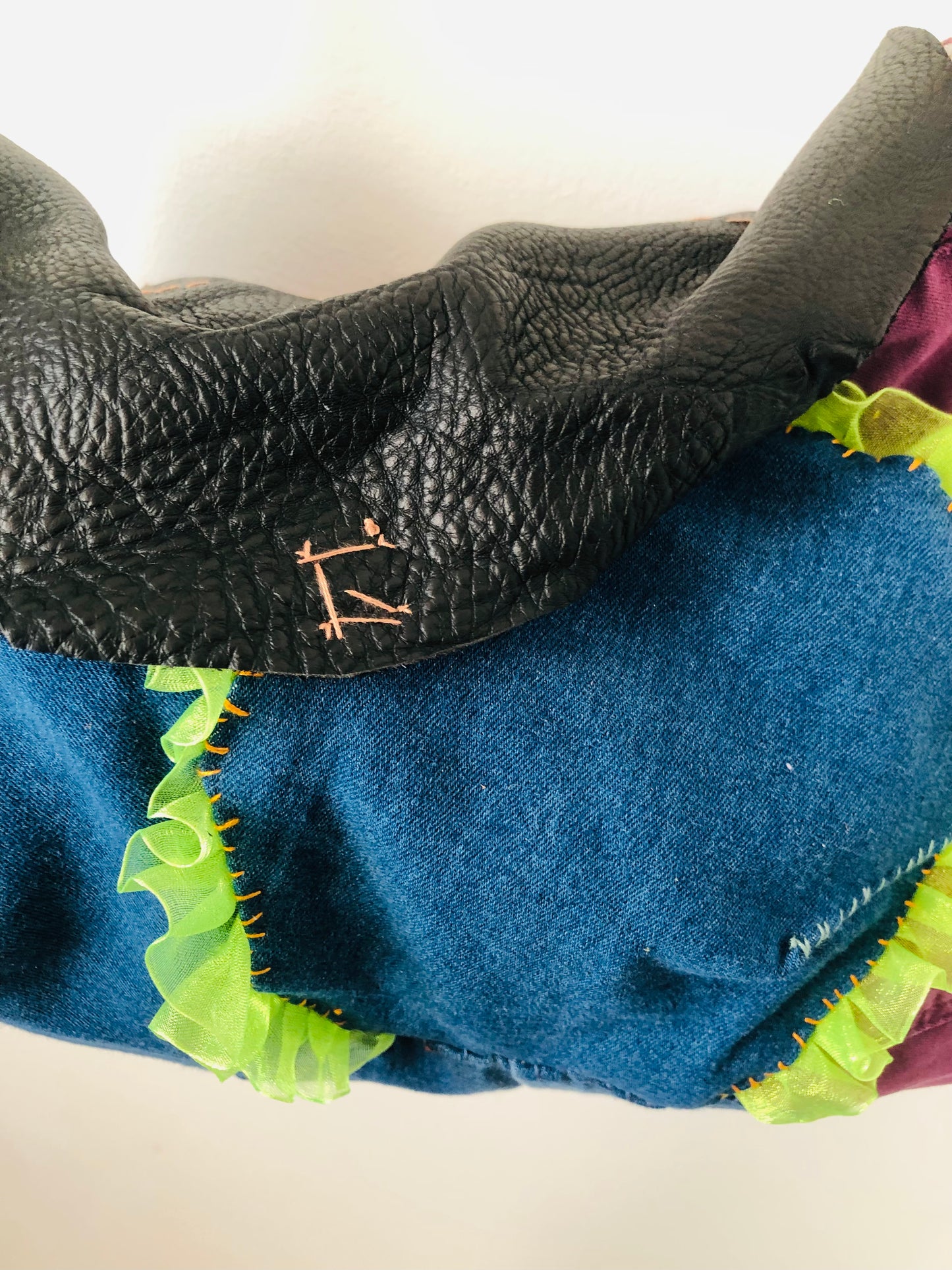 Bag 手縫いのバッグ　布製　ショルダーバッグ　スローファッション　ハンドメイド　ポシェット  2316