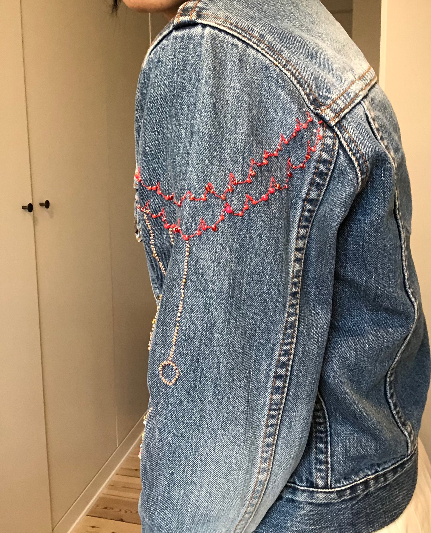 Cowboy jacket remake fabric slow fashion embroidery hand embroidery reproduction handmade 1957