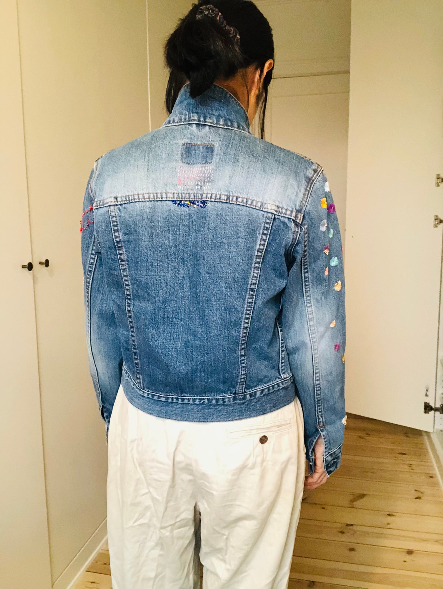 Cowboy jacket remake fabric slow fashion embroidery hand embroidery reproduction handmade 1957