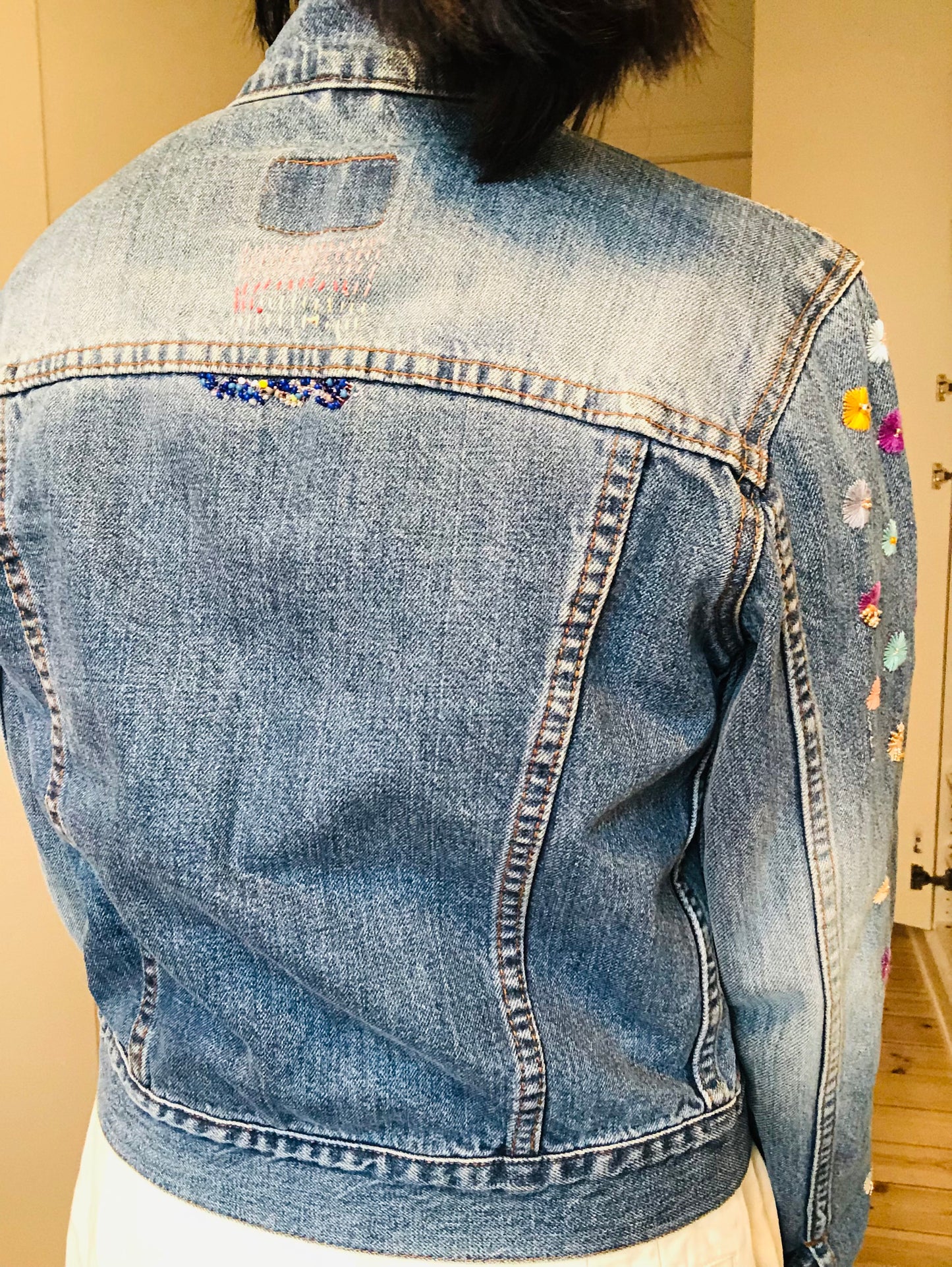 Cowboy jacket remake fabric slow fashion embroidery hand embroidery reproduction handmade 1957