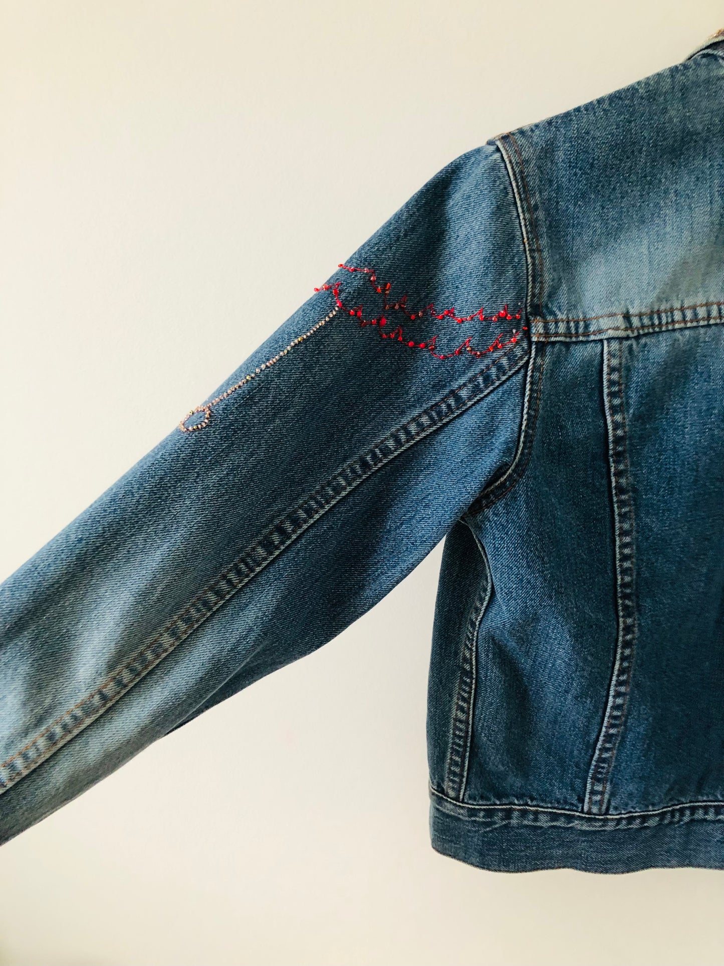 Cowboy jacket remake fabric slow fashion embroidery hand embroidery reproduction handmade 1957