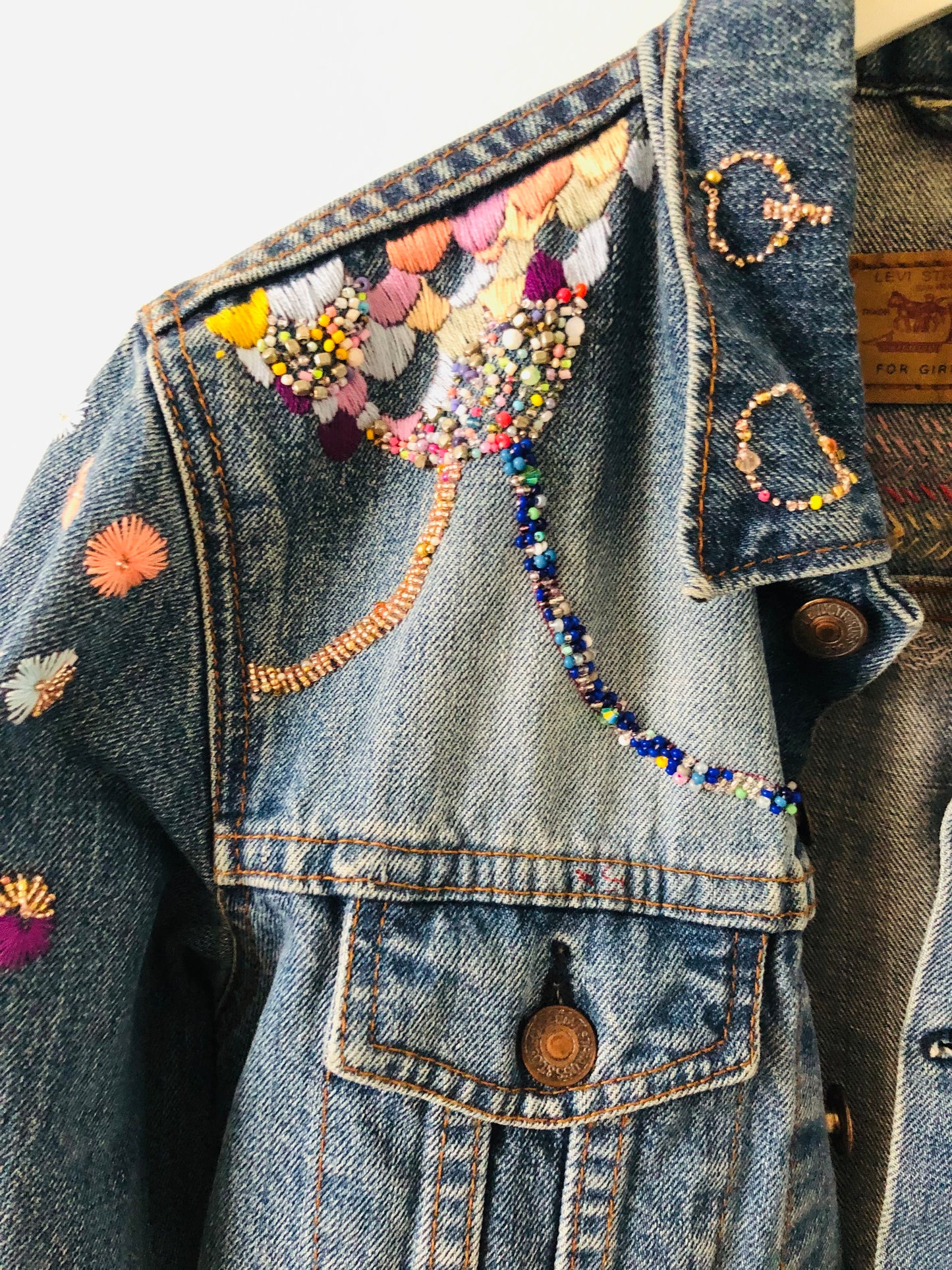 Cowboy jacket remake fabric slow fashion embroidery hand embroidery reproduction handmade 1957
