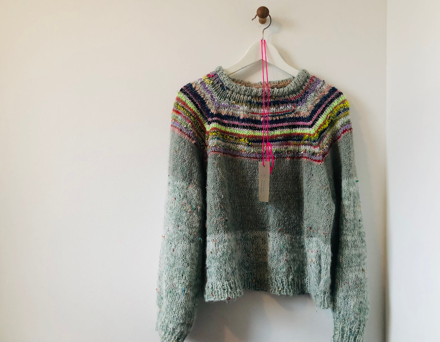 Sweater, Håndstrikket, Slow Fashion, Fancy Yarn, Unik, 1964