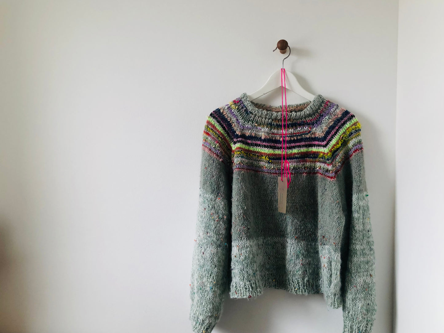 Sweater, Håndstrikket, Slow Fashion, Fancy Yarn, Unik, 1964