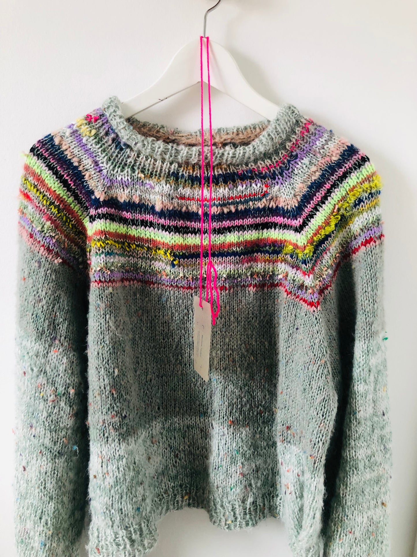 Sweater, Håndstrikket, Slow Fashion, Fancy Yarn, Unik, 1964