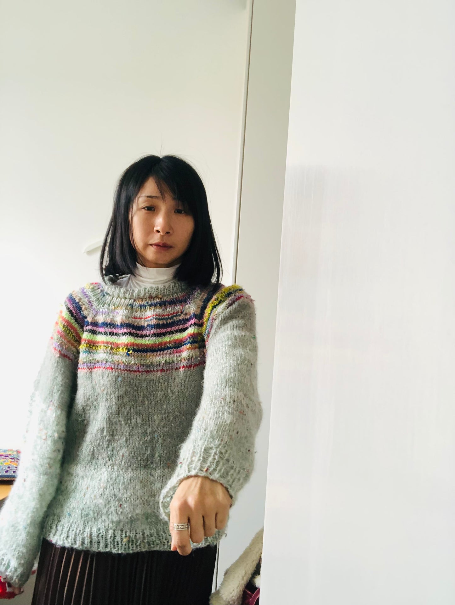 Sweater, Håndstrikket, Slow Fashion, Fancy Yarn, Unik, 1964