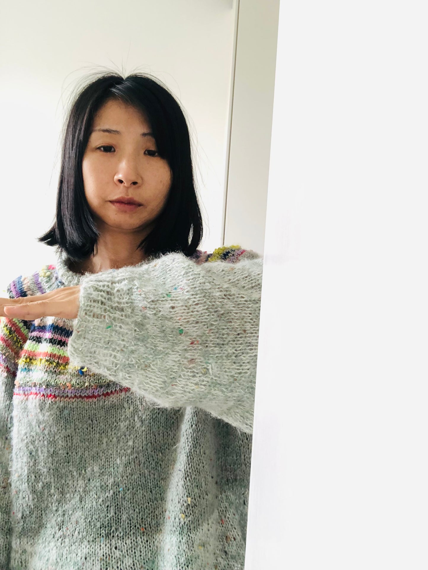 Sweater, Håndstrikket, Slow Fashion, Fancy Yarn, Unik, 1964