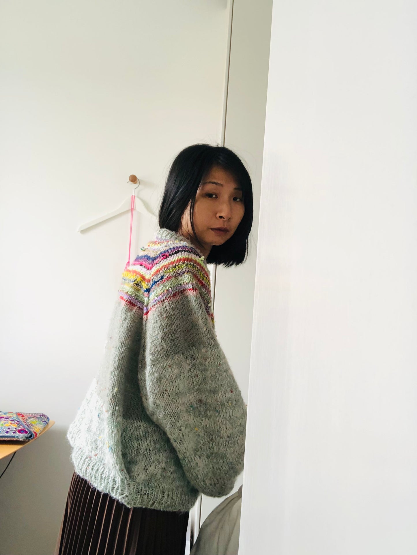 Sweater, Håndstrikket, Slow Fashion, Fancy Yarn, Unik, 1964
