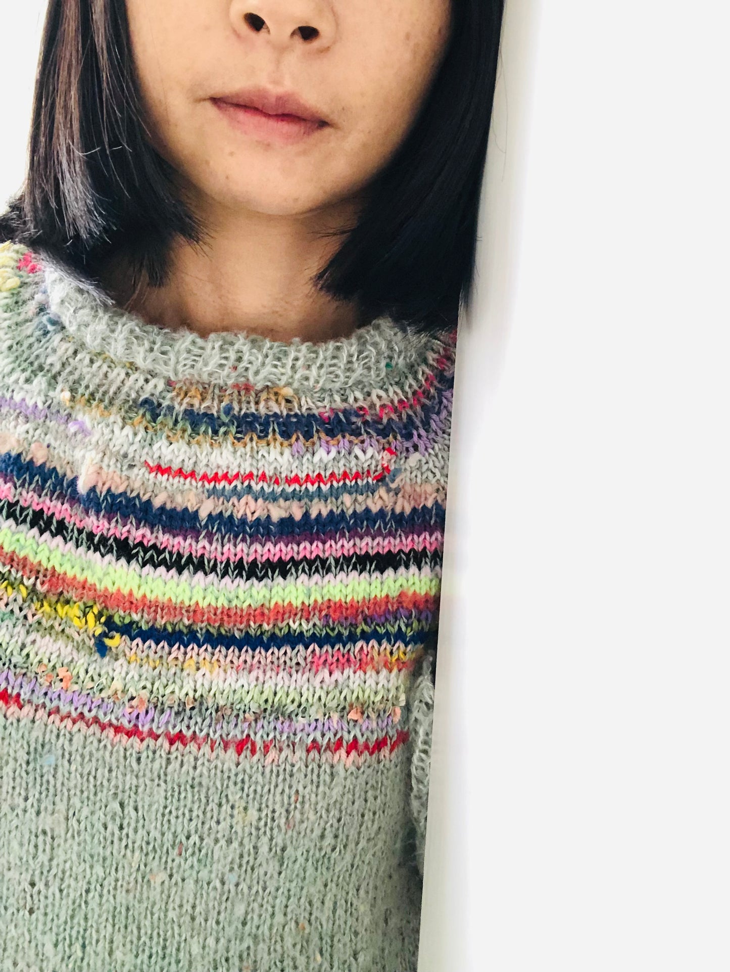 Sweater, Håndstrikket, Slow Fashion, Fancy Yarn, Unik, 1964