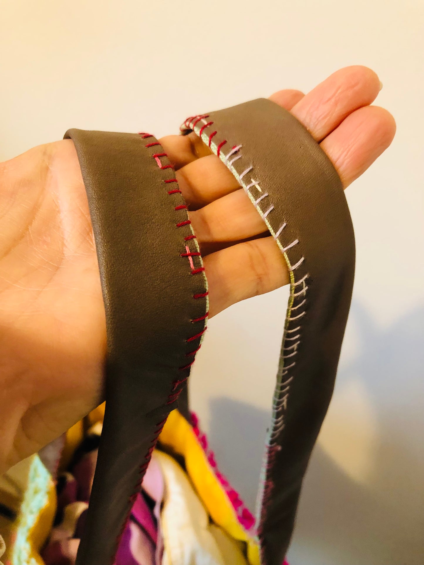 Bag Hand-sewn Yarn Tote Bag Slow Fashion Handmade 2319