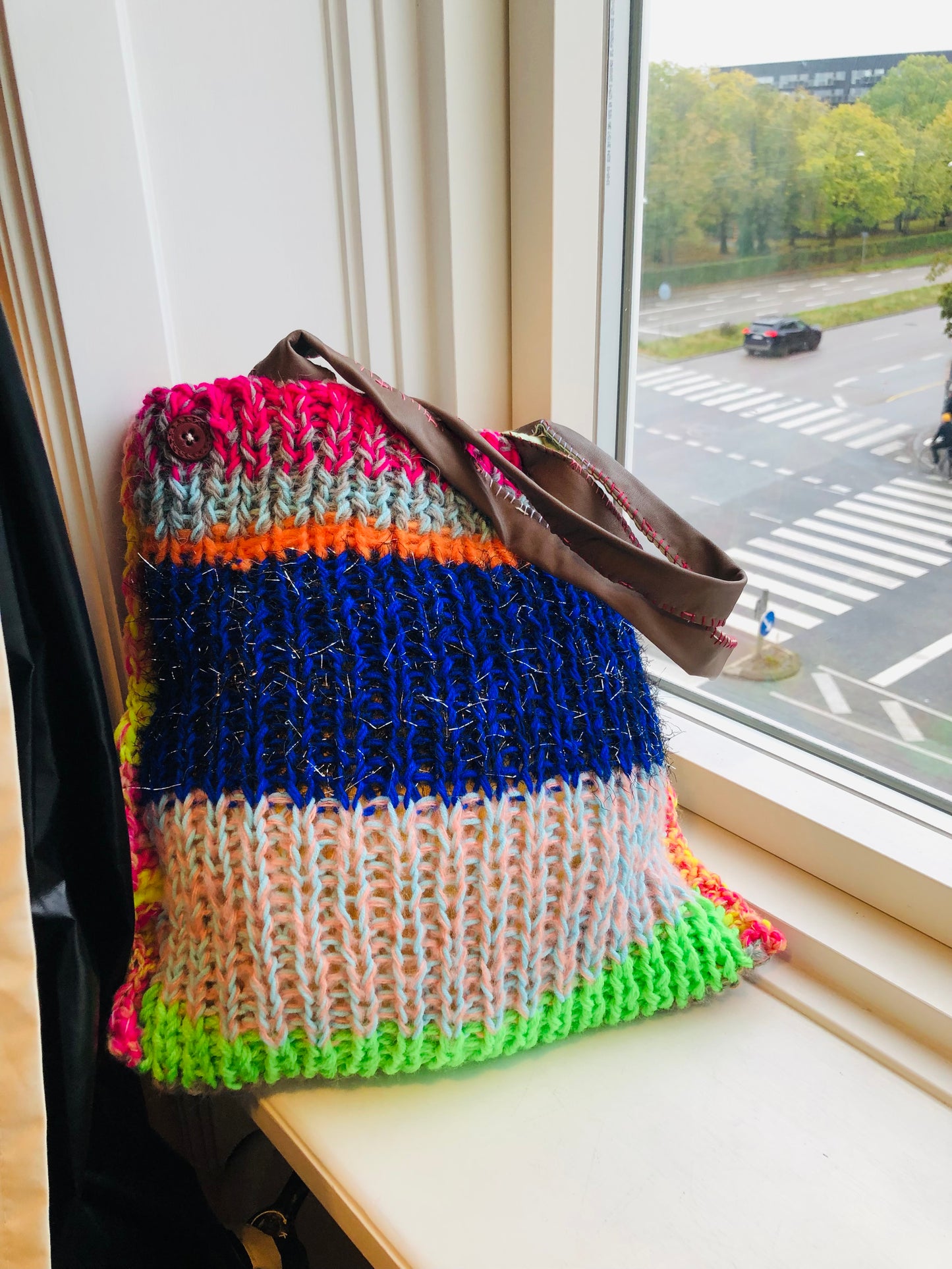 Bag Hand-sewn Yarn Tote Bag Slow Fashion Handmade 2319