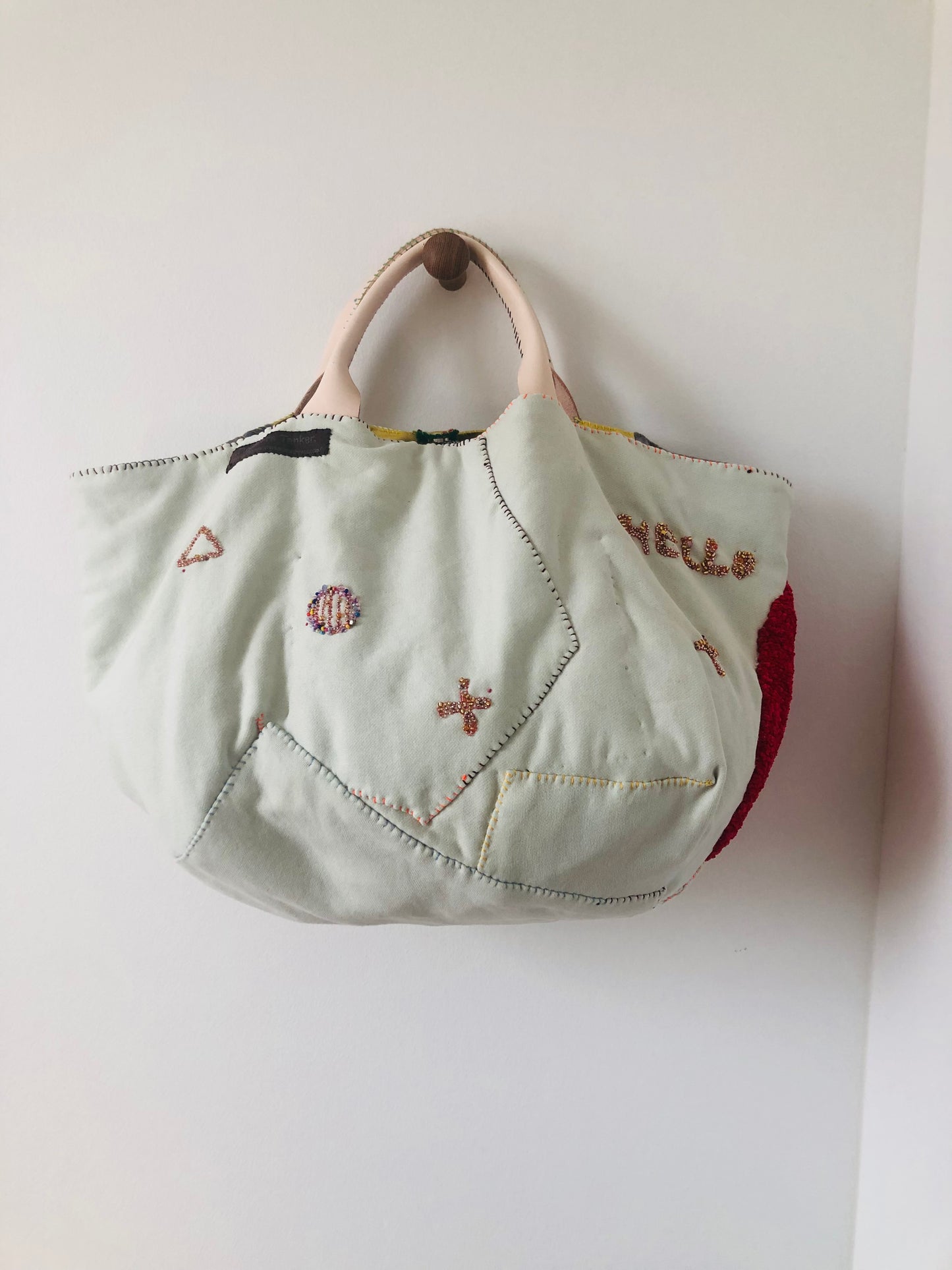 Bag   手縫いのバッグ　布製　スローファッション　ハンドメイド　1996