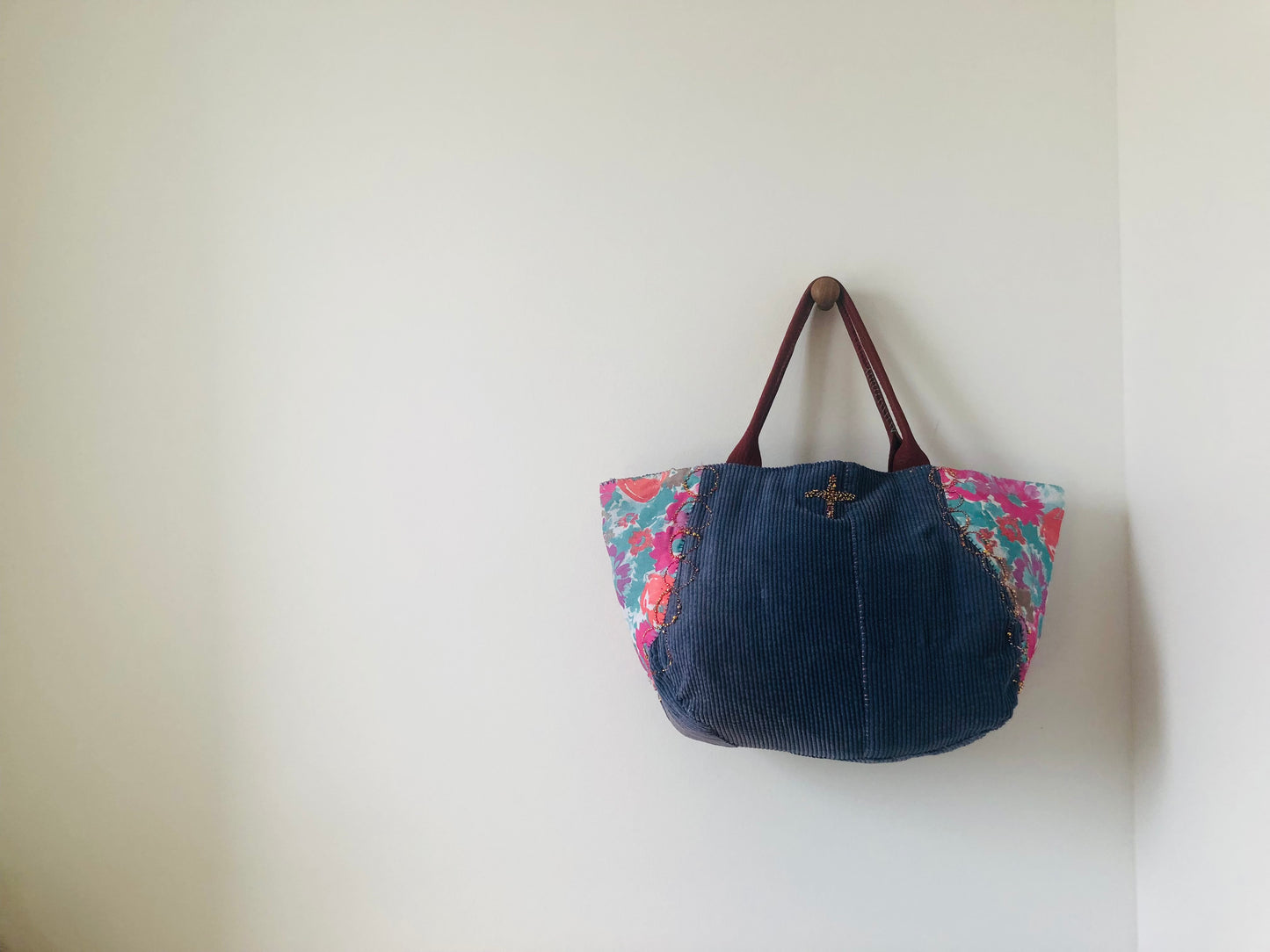 Bag   手縫いのバッグ　布製　スローファッション　ハンドメイド　1995