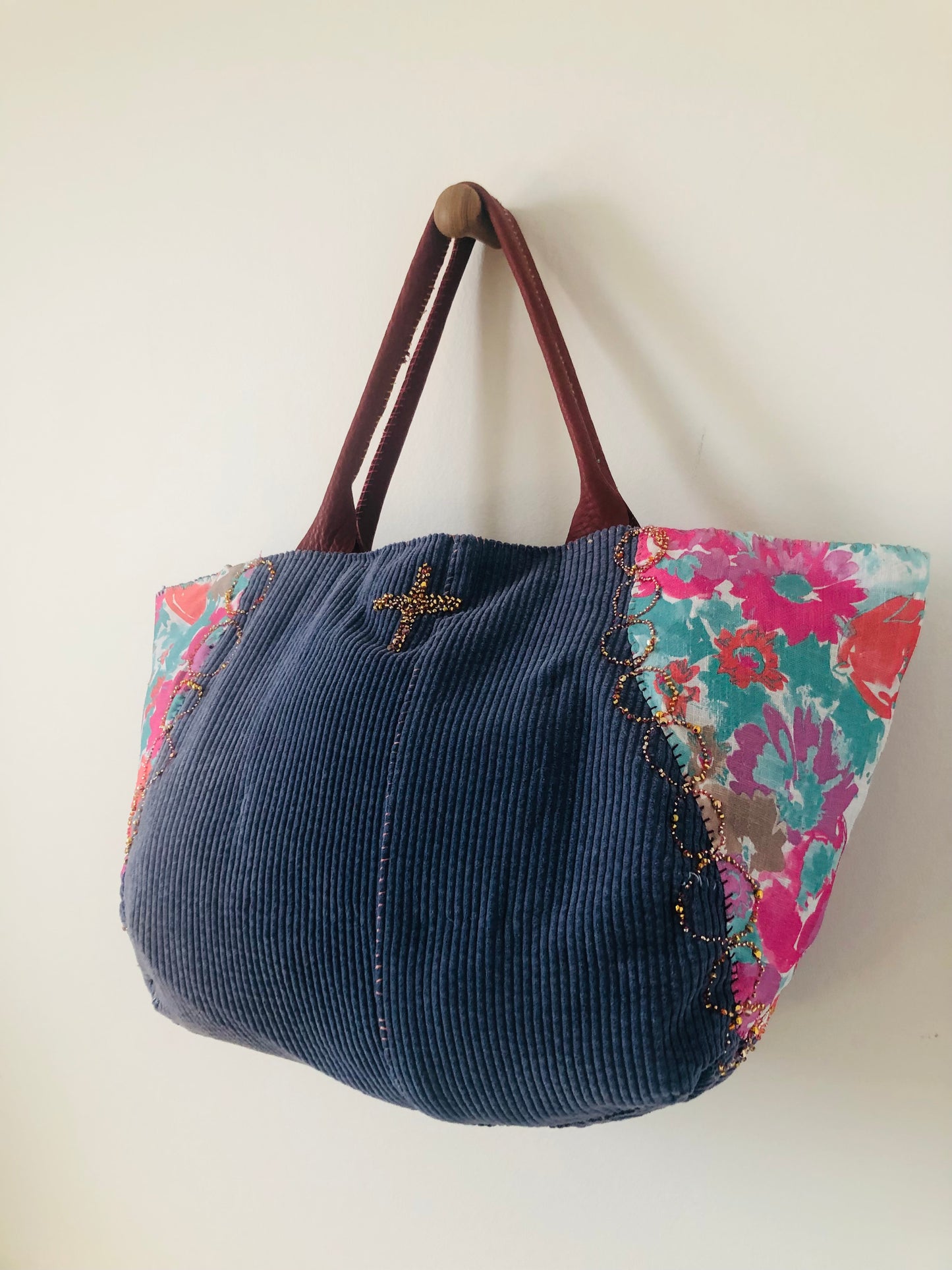 Bag   手縫いのバッグ　布製　スローファッション　ハンドメイド　1995