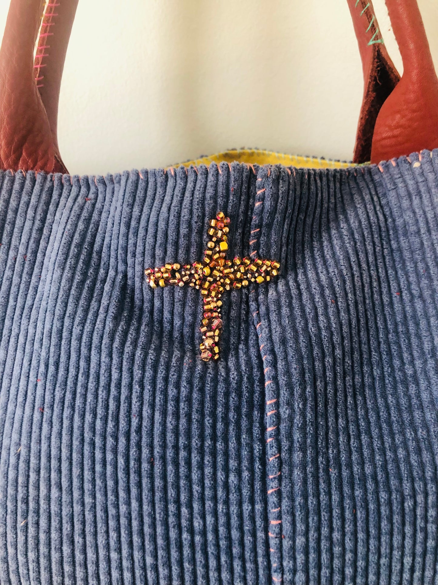 Bag   手縫いのバッグ　布製　スローファッション　ハンドメイド　1995