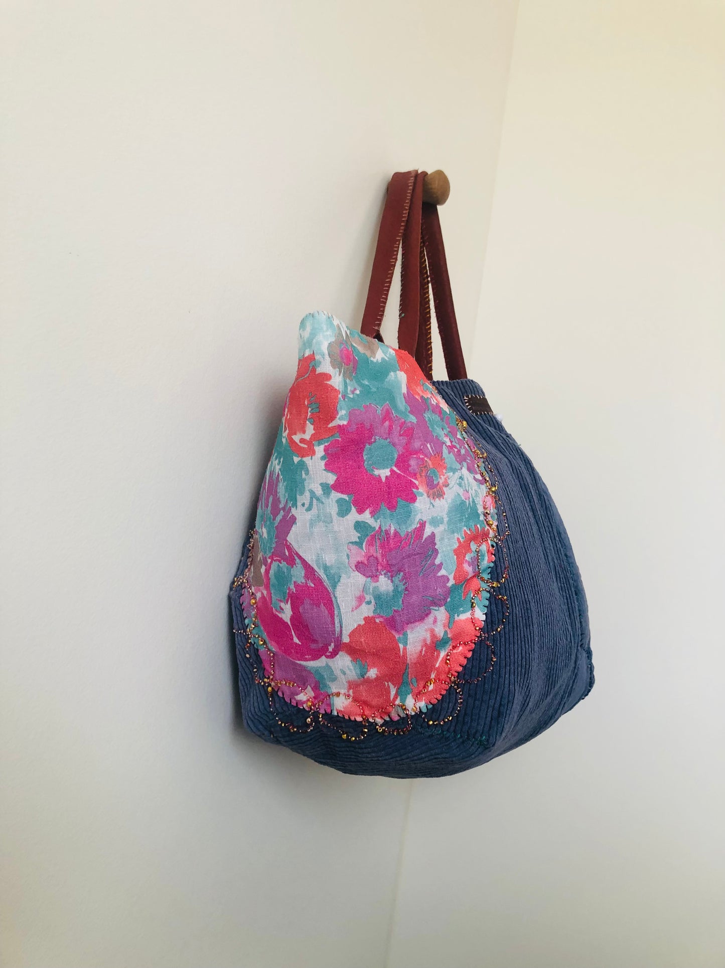 Bag   手縫いのバッグ　布製　スローファッション　ハンドメイド　1995