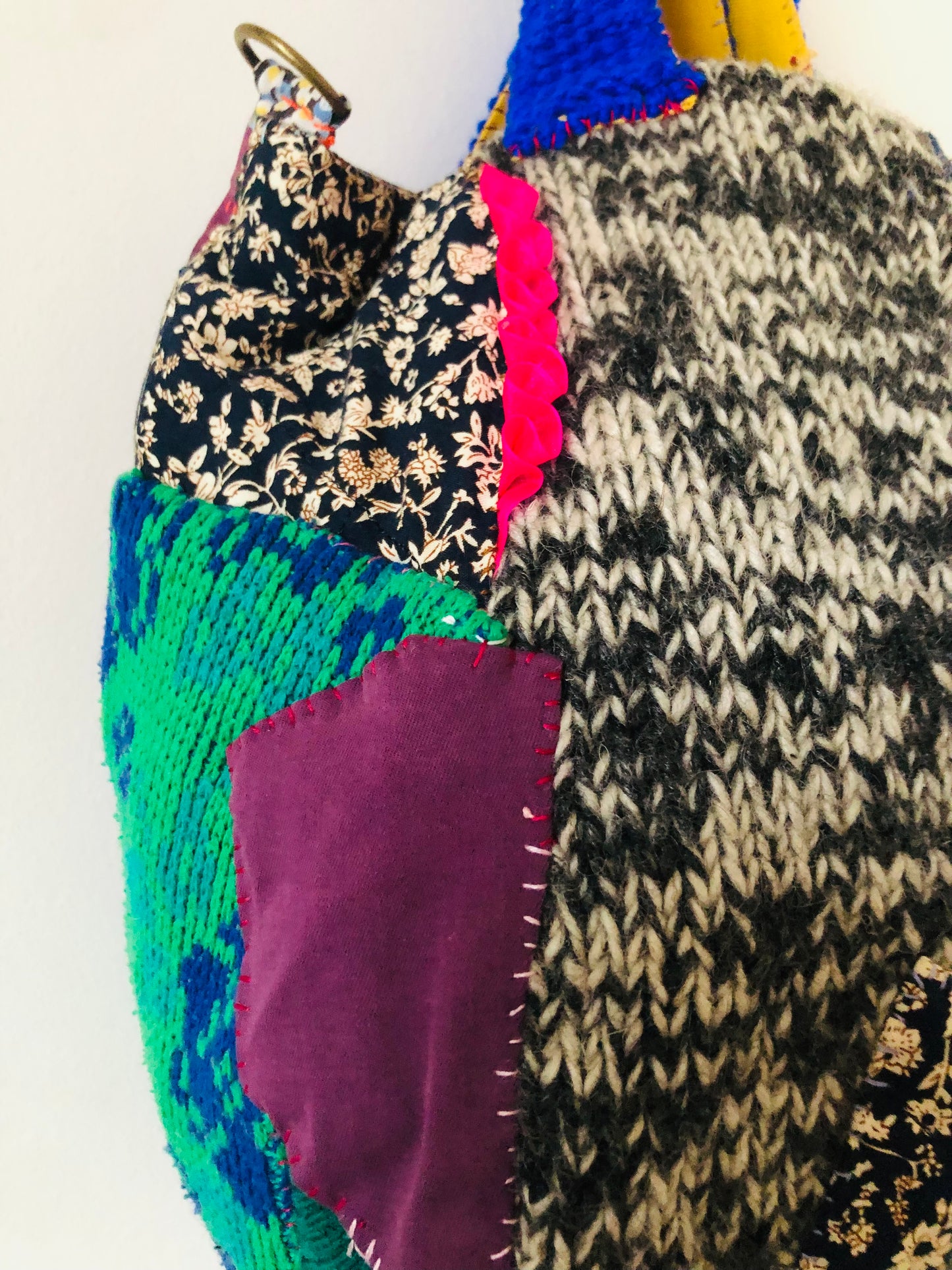 Bag Hand-sewn Fabric Tote Bag Slow Fashion Handmade 2333