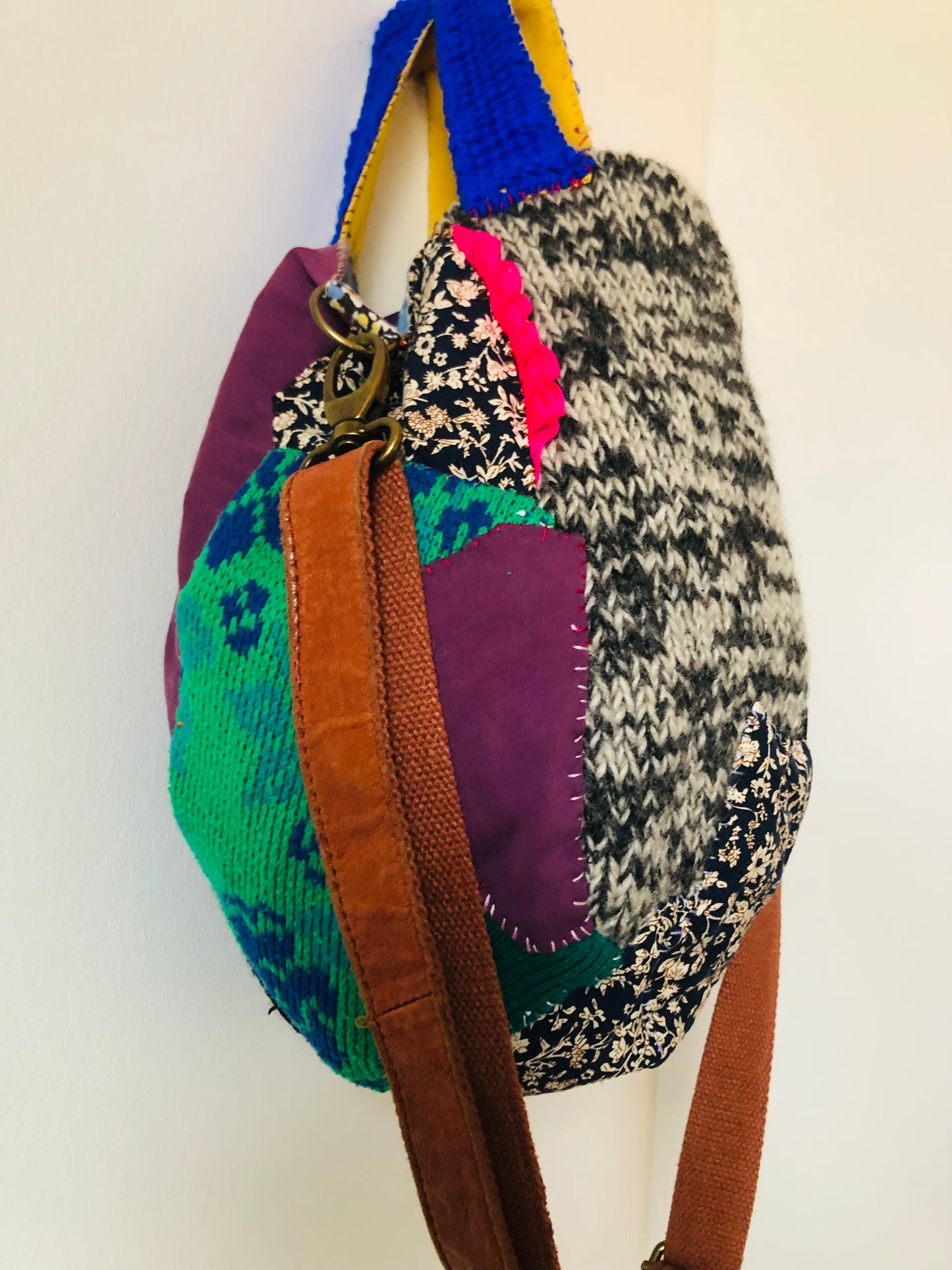 Bag Hand-sewn Fabric Tote Bag Slow Fashion Handmade 2333