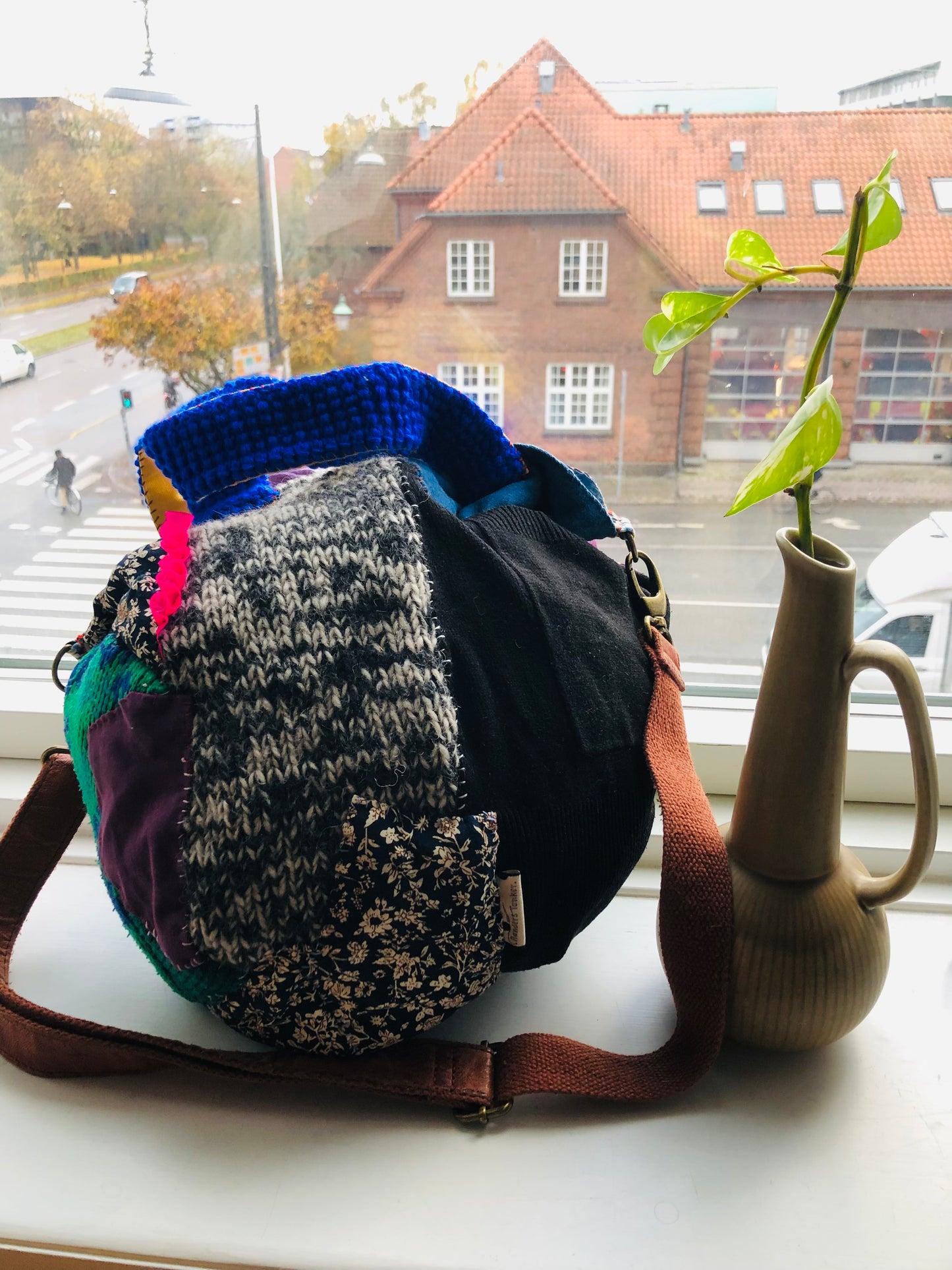 Bag Hand-sewn Fabric Tote Bag Slow Fashion Handmade 2333