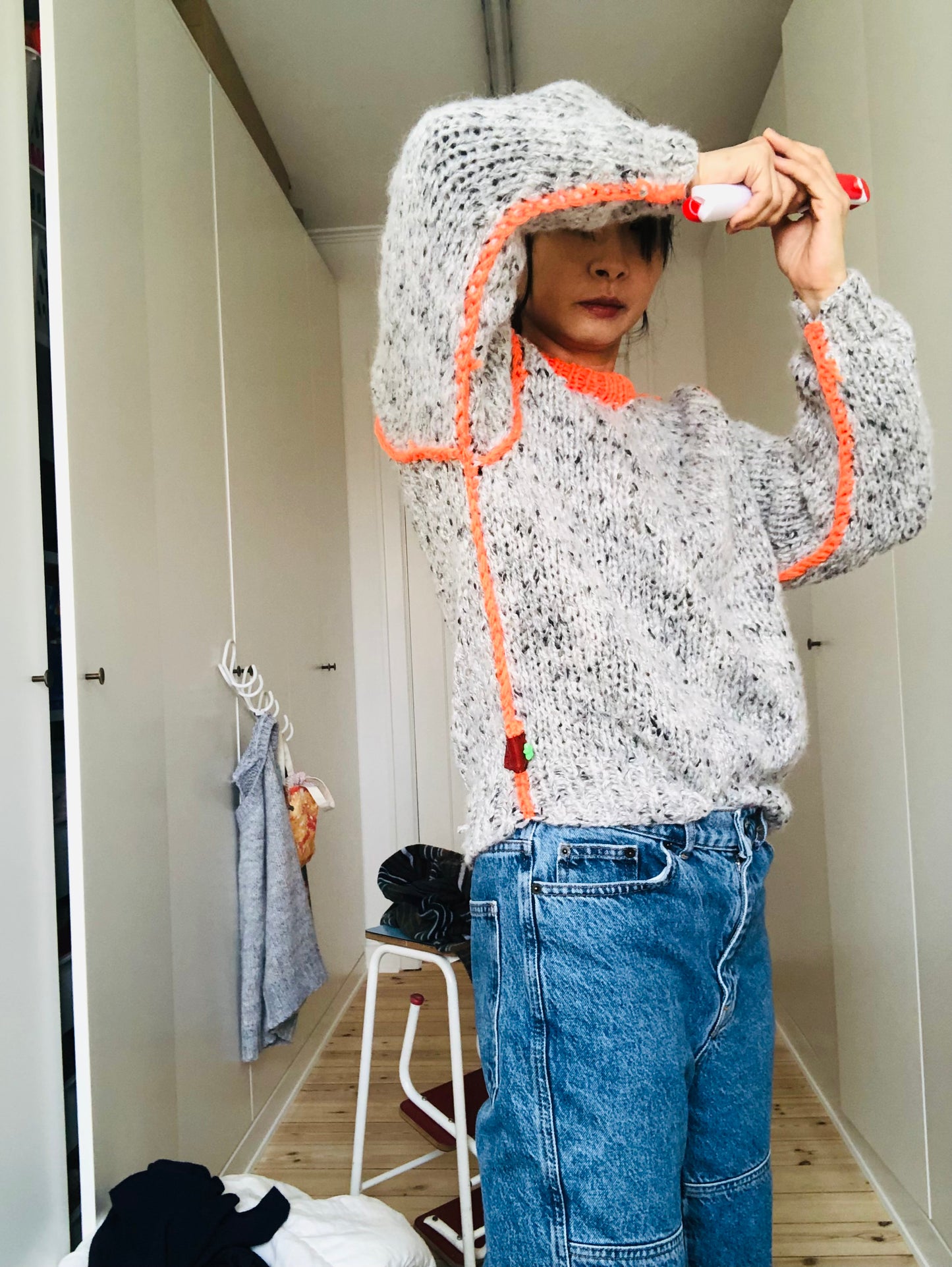 セーター　手編み　スローファッション　ファンシーヤーン　oneofakind  1997