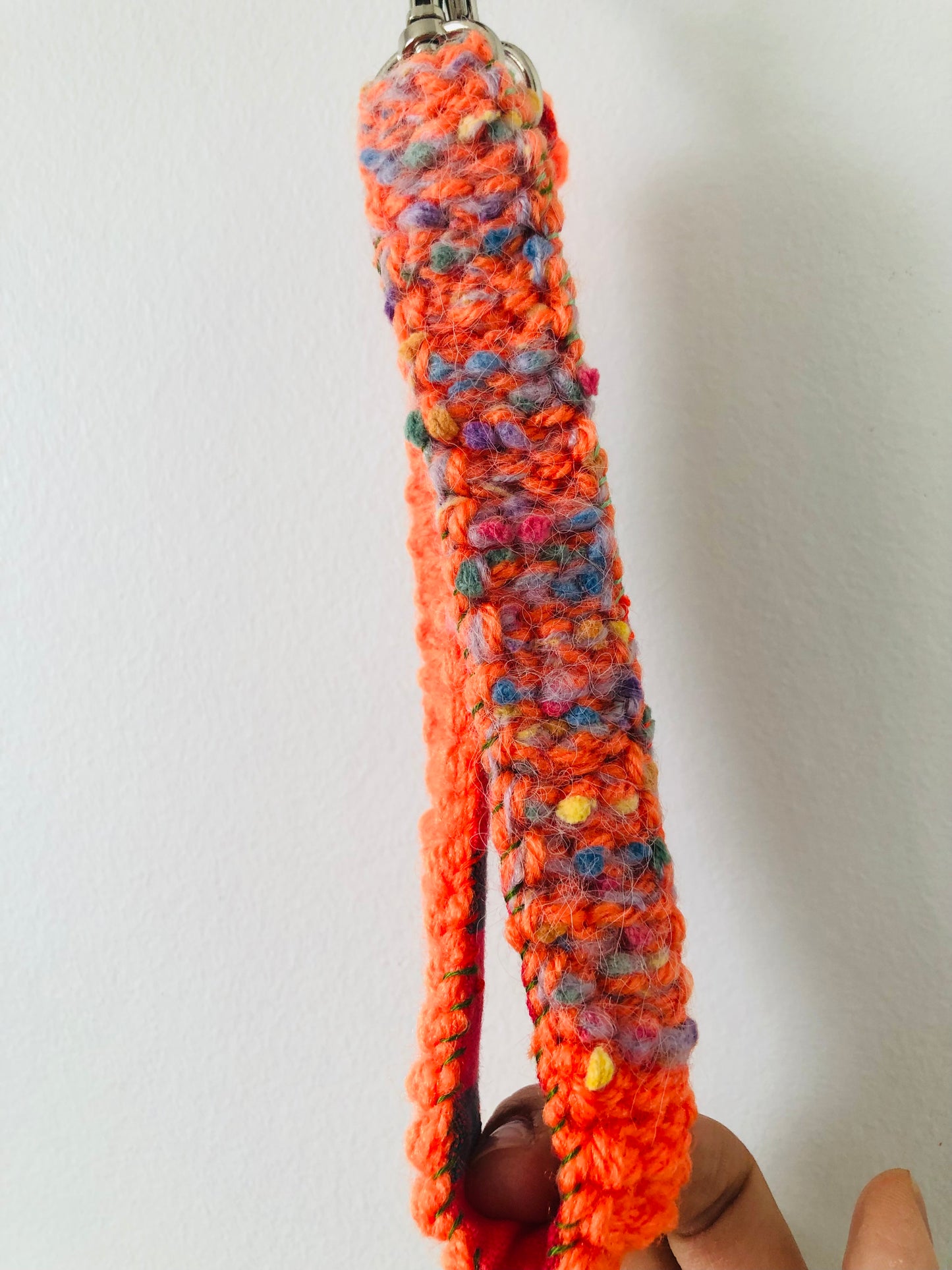 Strap (short) strap Hand-knitted strap Thin Hand-sewn Fabric Wool Shoulder strap Slow fashion Handmade 1987