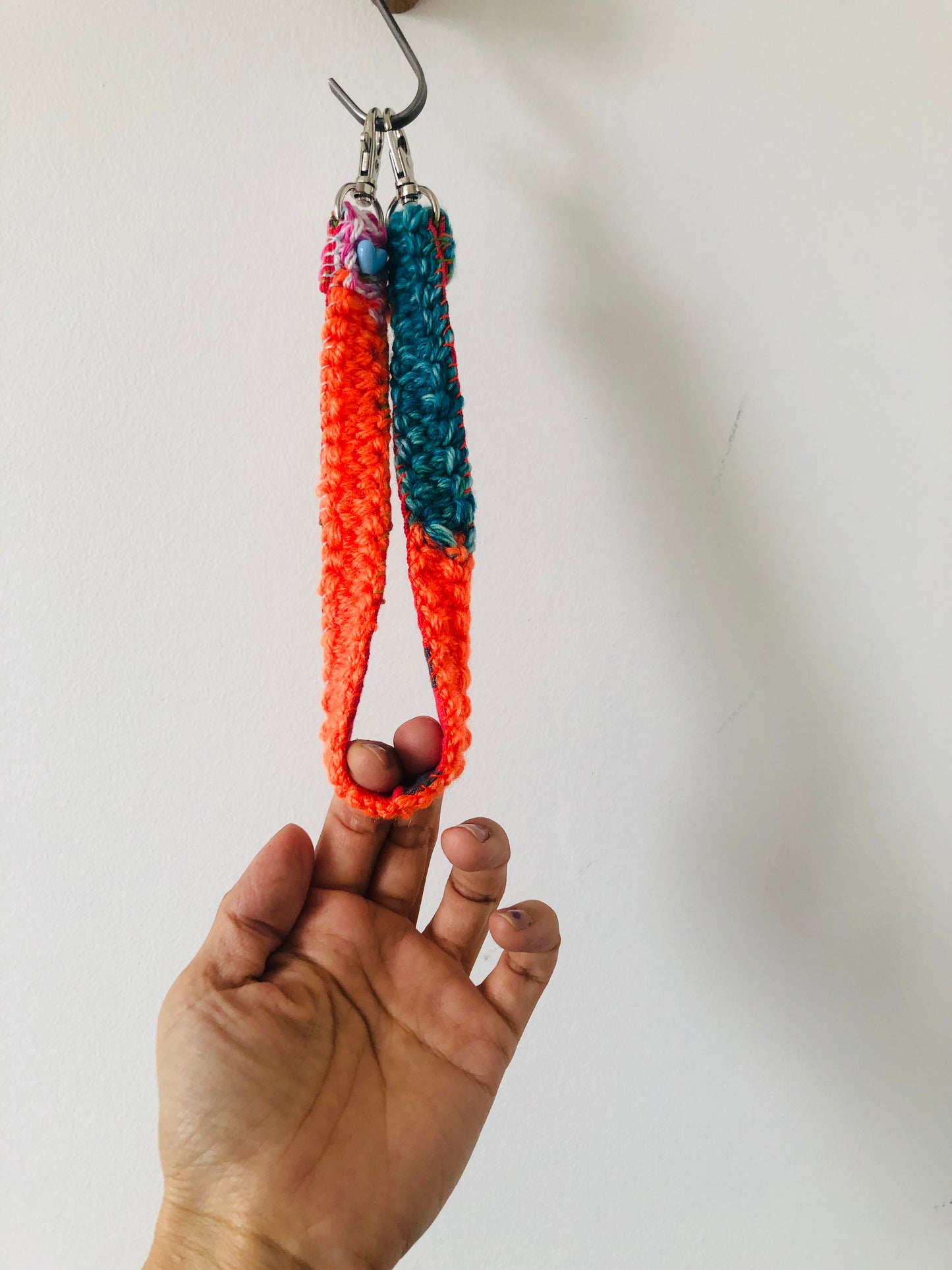 Strap (short) strap hand-knitted strap thin hand-sewn fabric wool shoulder strap slow fashion handmade 1984