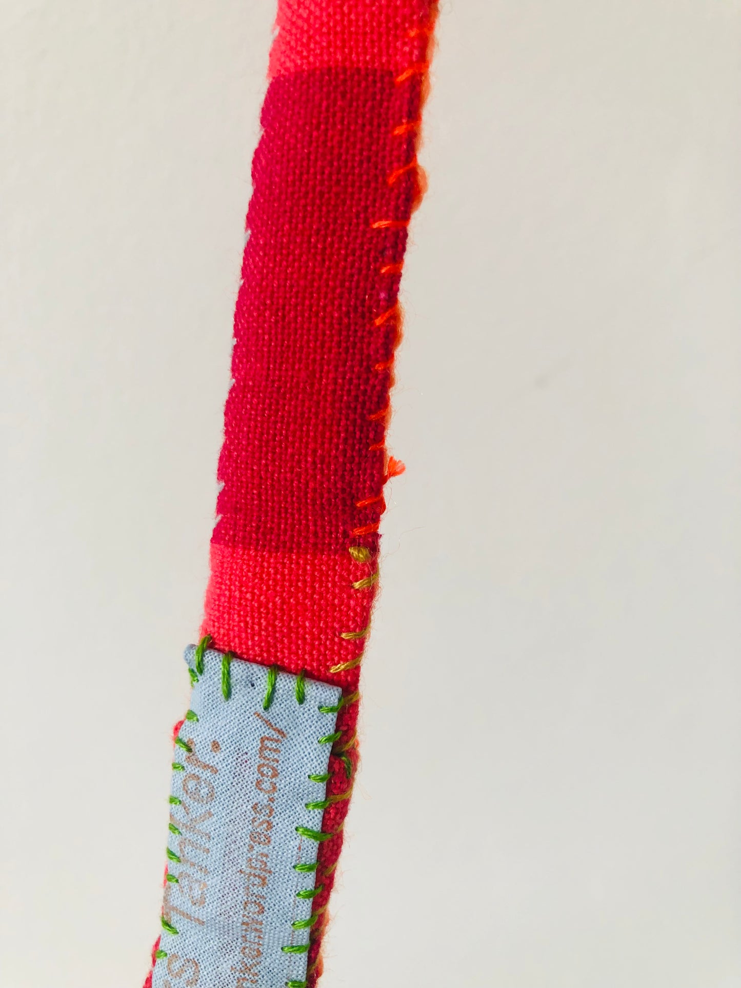 Strap (short) strap hand-knitted strap thin hand-sewn fabric wool shoulder strap slow fashion handmade 1984