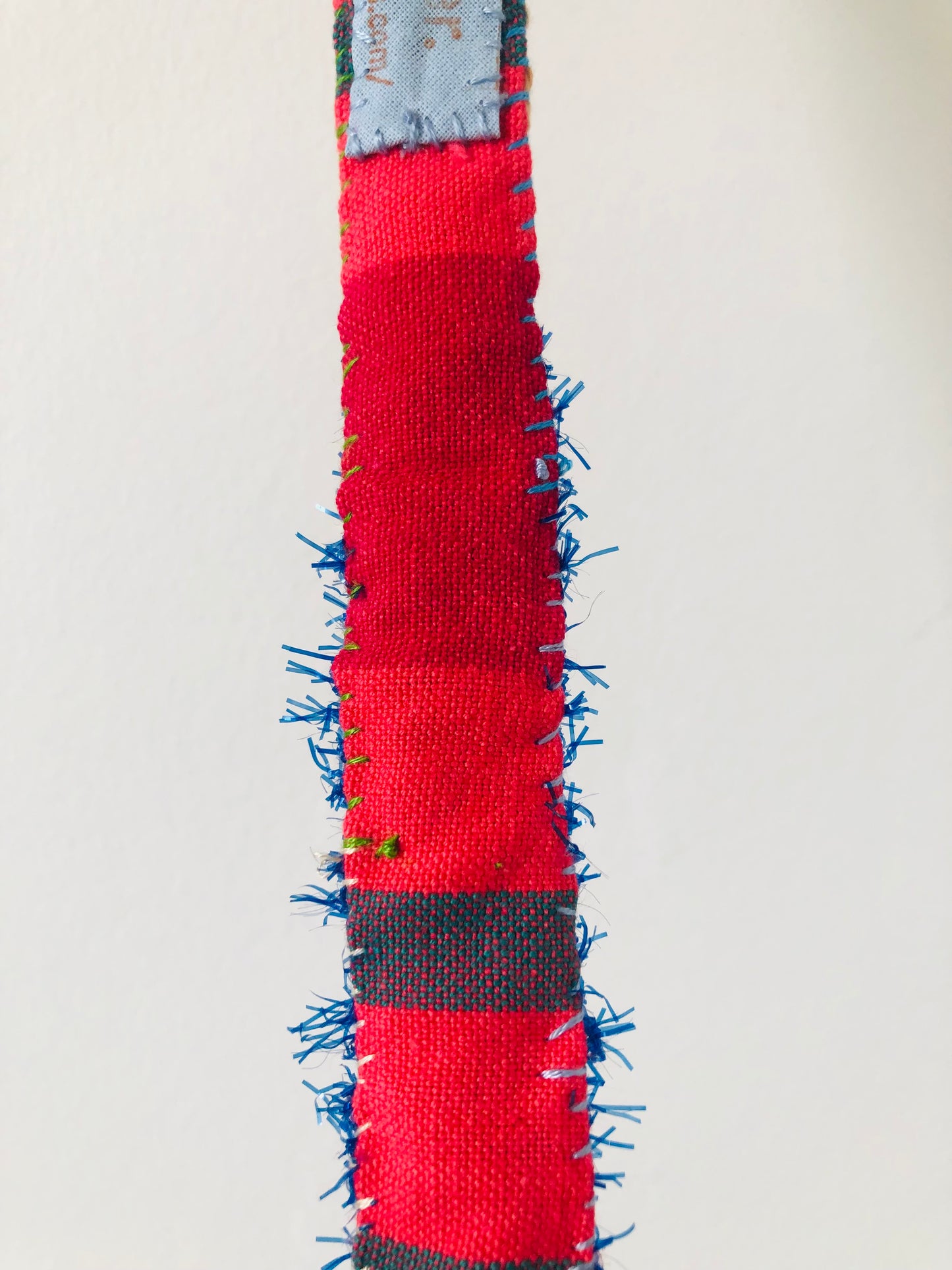Strap (short) strap Hand-knitted strap Thin Hand-sewn Fabric Yarn Shoulder strap Slow fashion Handmade 1988
