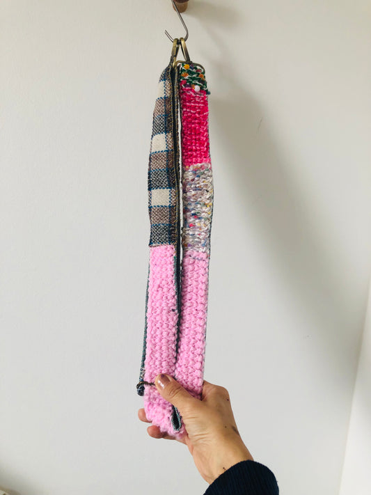 strap hand-knitted strap wool fabric yarn shoulder strap slow fashion handmade 1991 