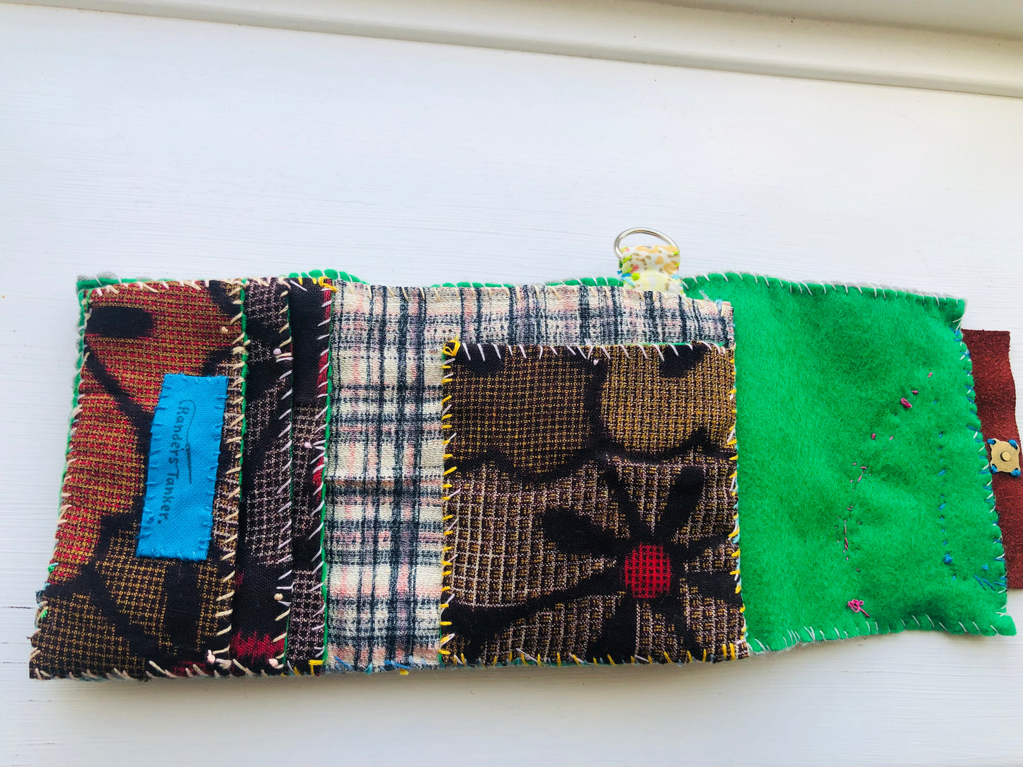 Wallet Fabric Wallet Handmade Hand-sewn Embroidered Patchwork Bi-fold 1976